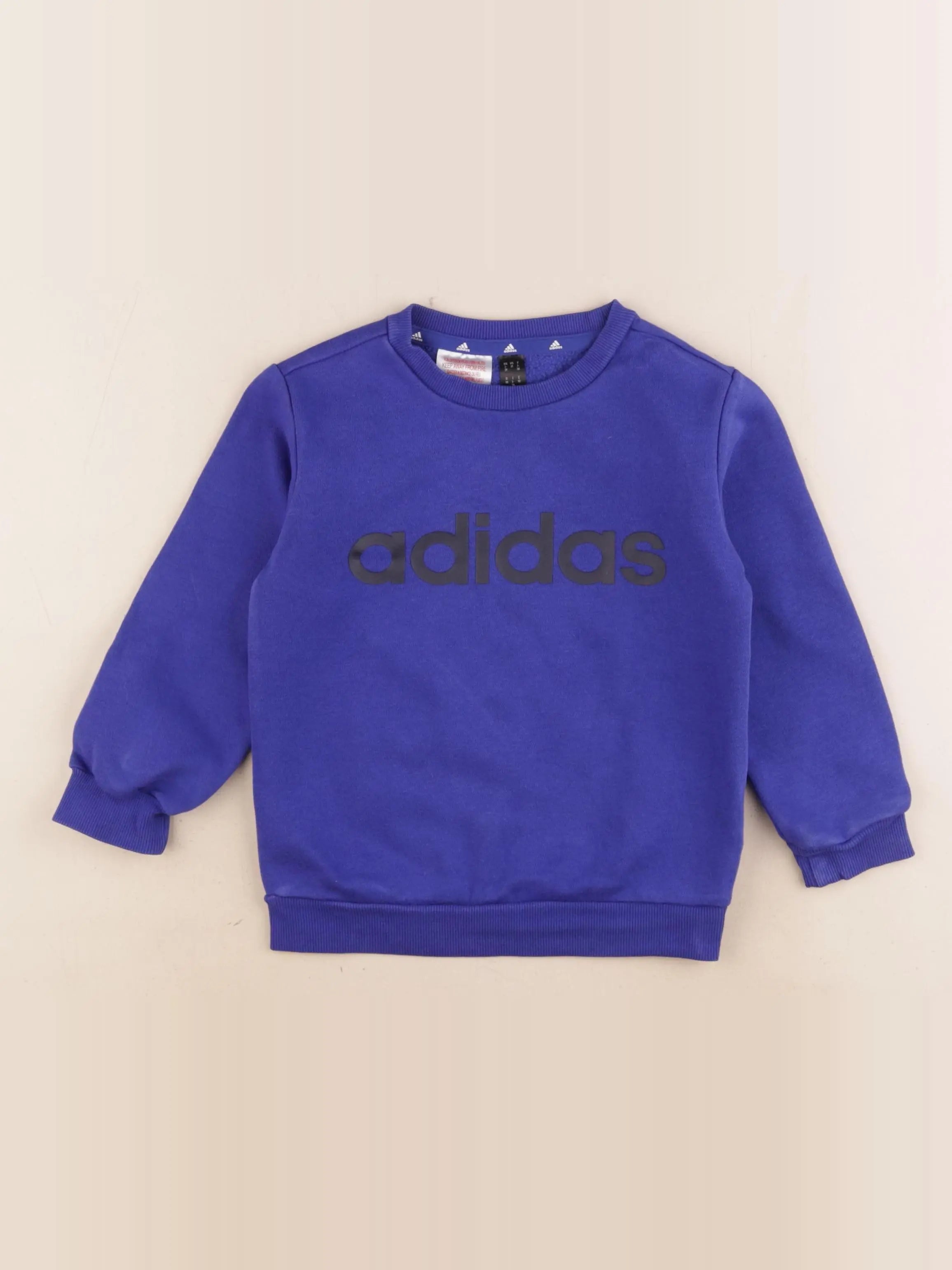 Adidas - sweat bleu - 2/3 ans
