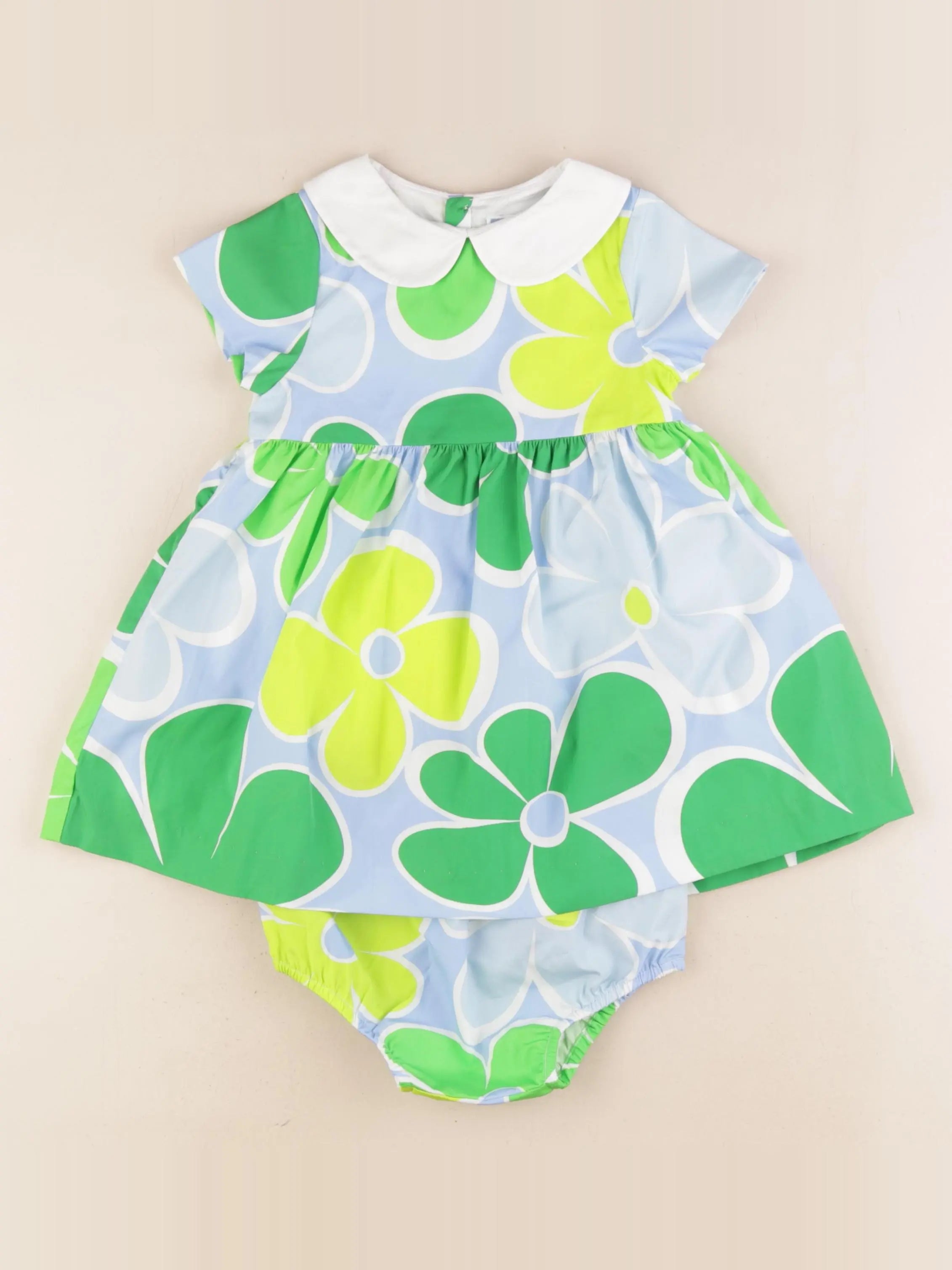 Jacadi - robe bleu, vert - 24 mois