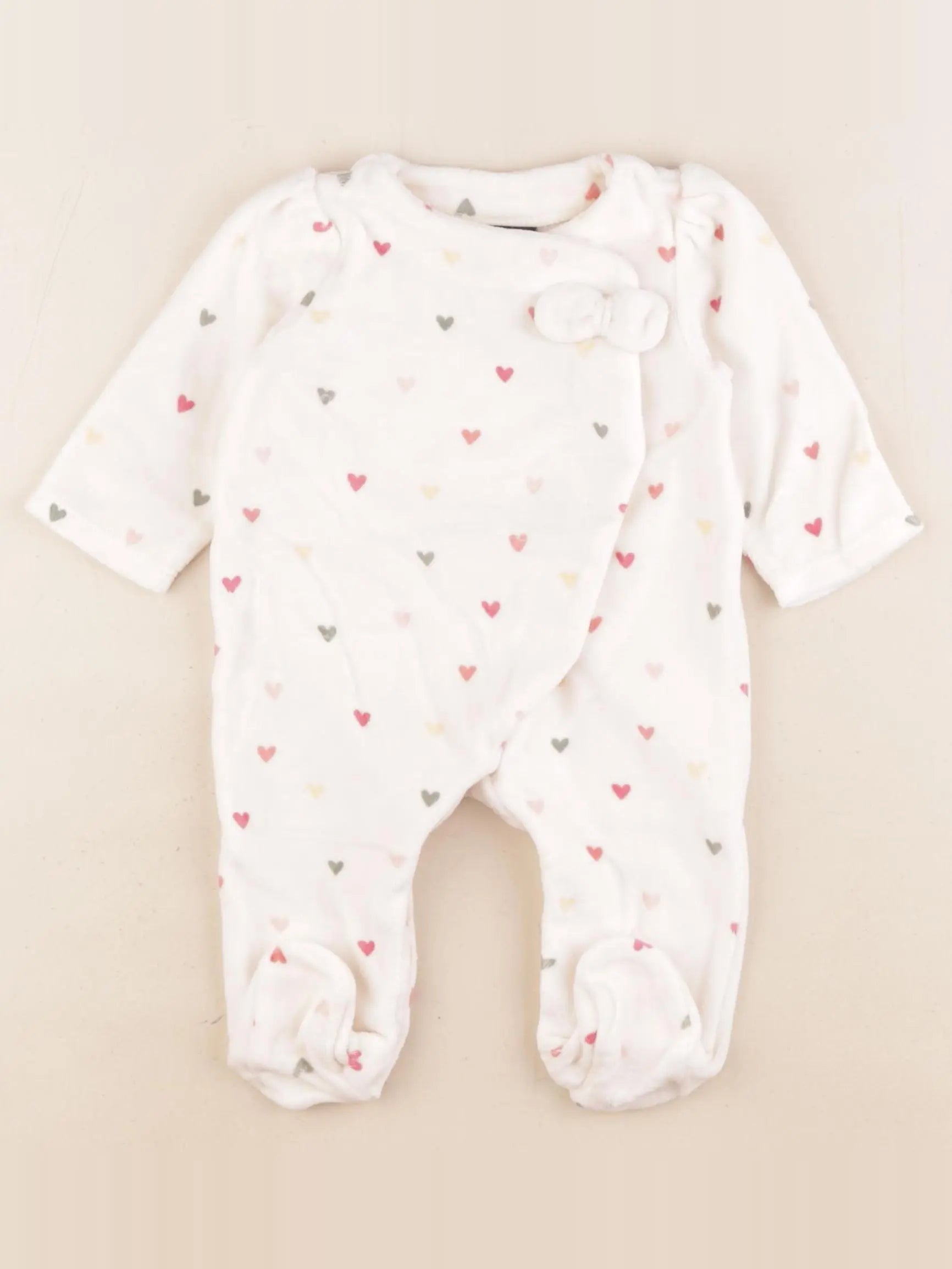 Tape à l'oeil - pyjama velours beige - 3 mois