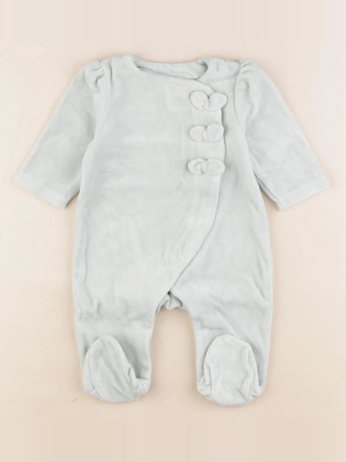Tape à l'oeil - pyjama velours vert - 3 mois