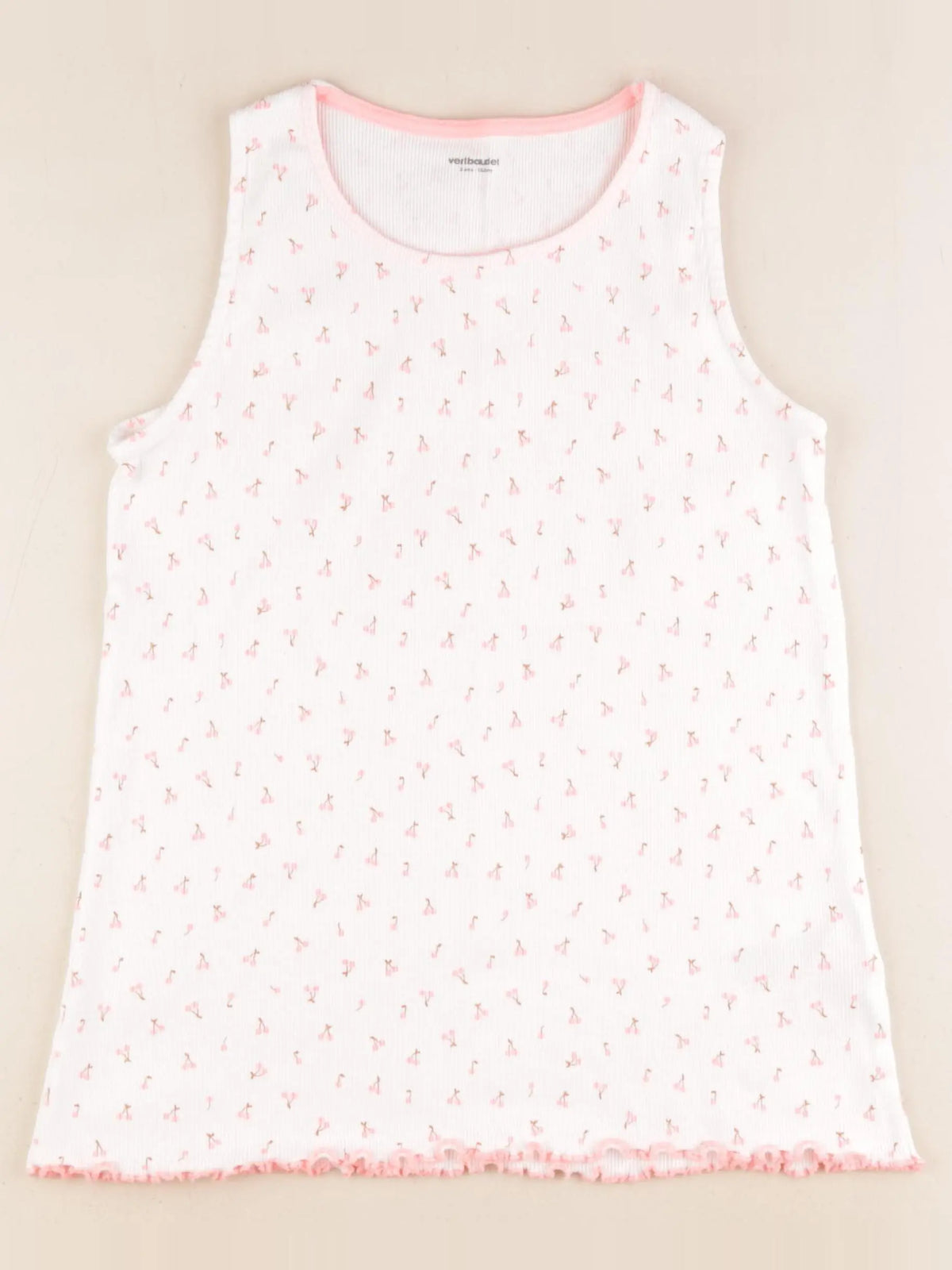 Vertbaudet - débardeur blanc, rose - 12 ans
