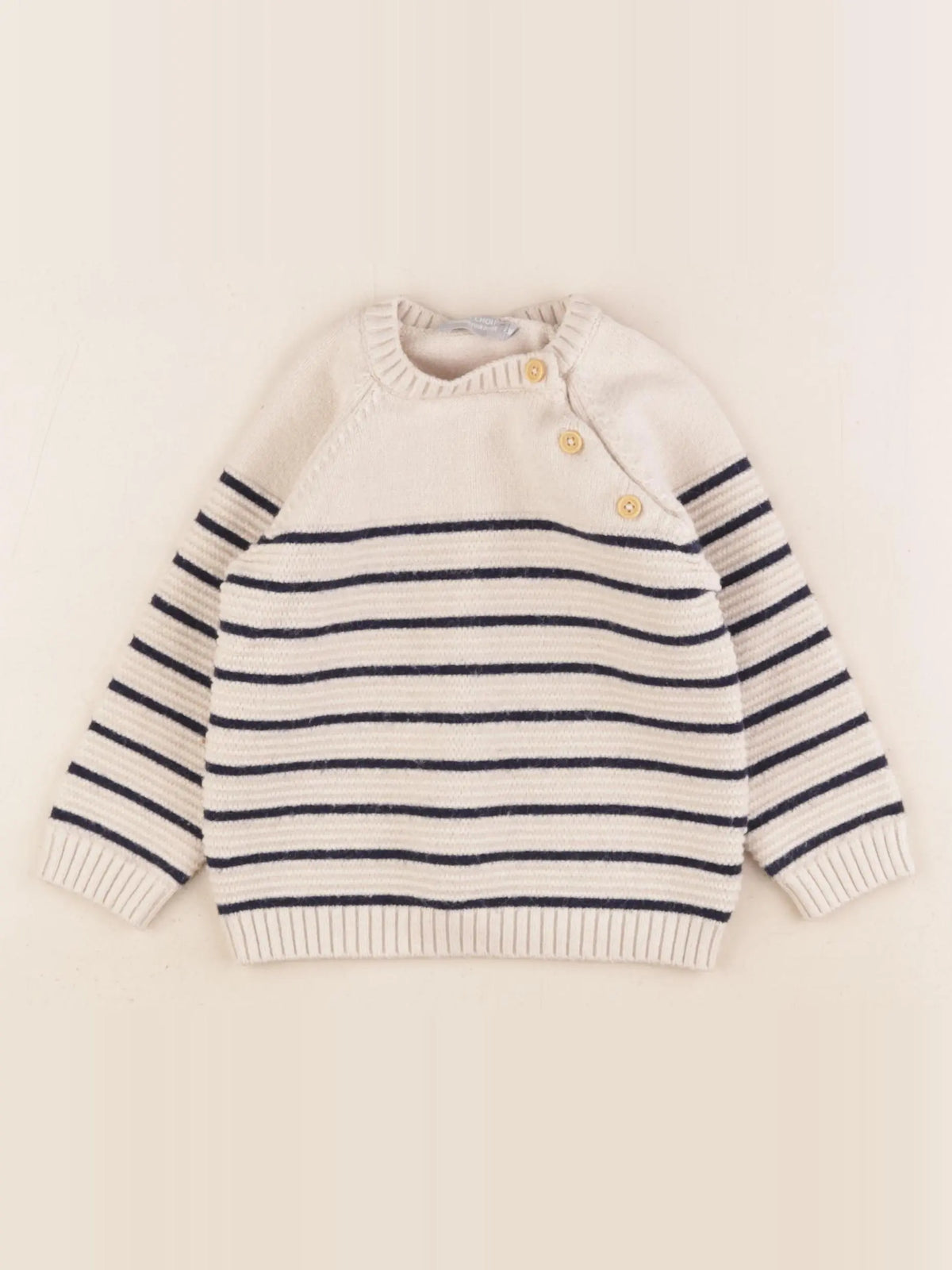 Boutchou - pull beige, bleu - 36 mois