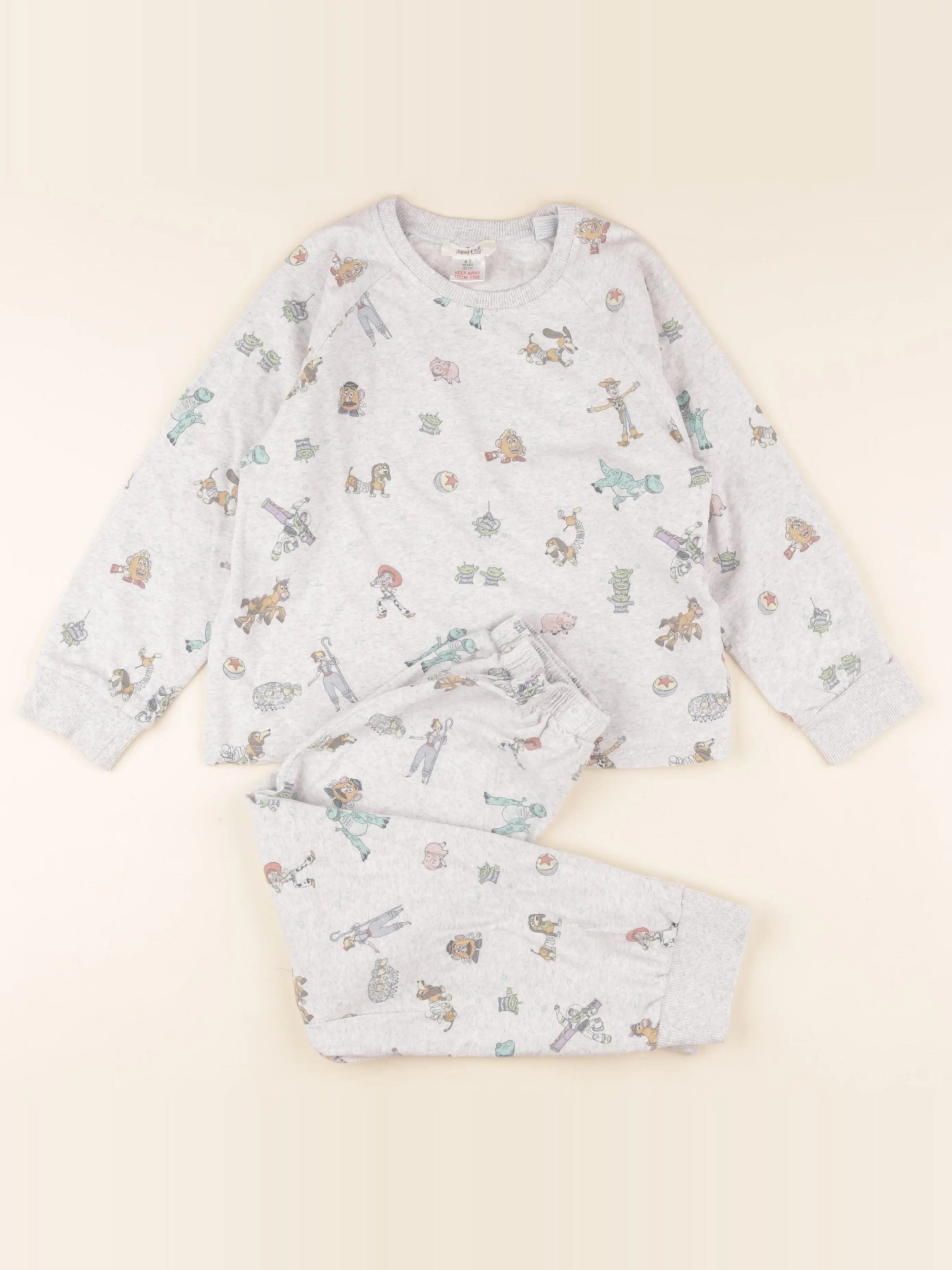 Zara - pyjama coton gris - 6/7 ans