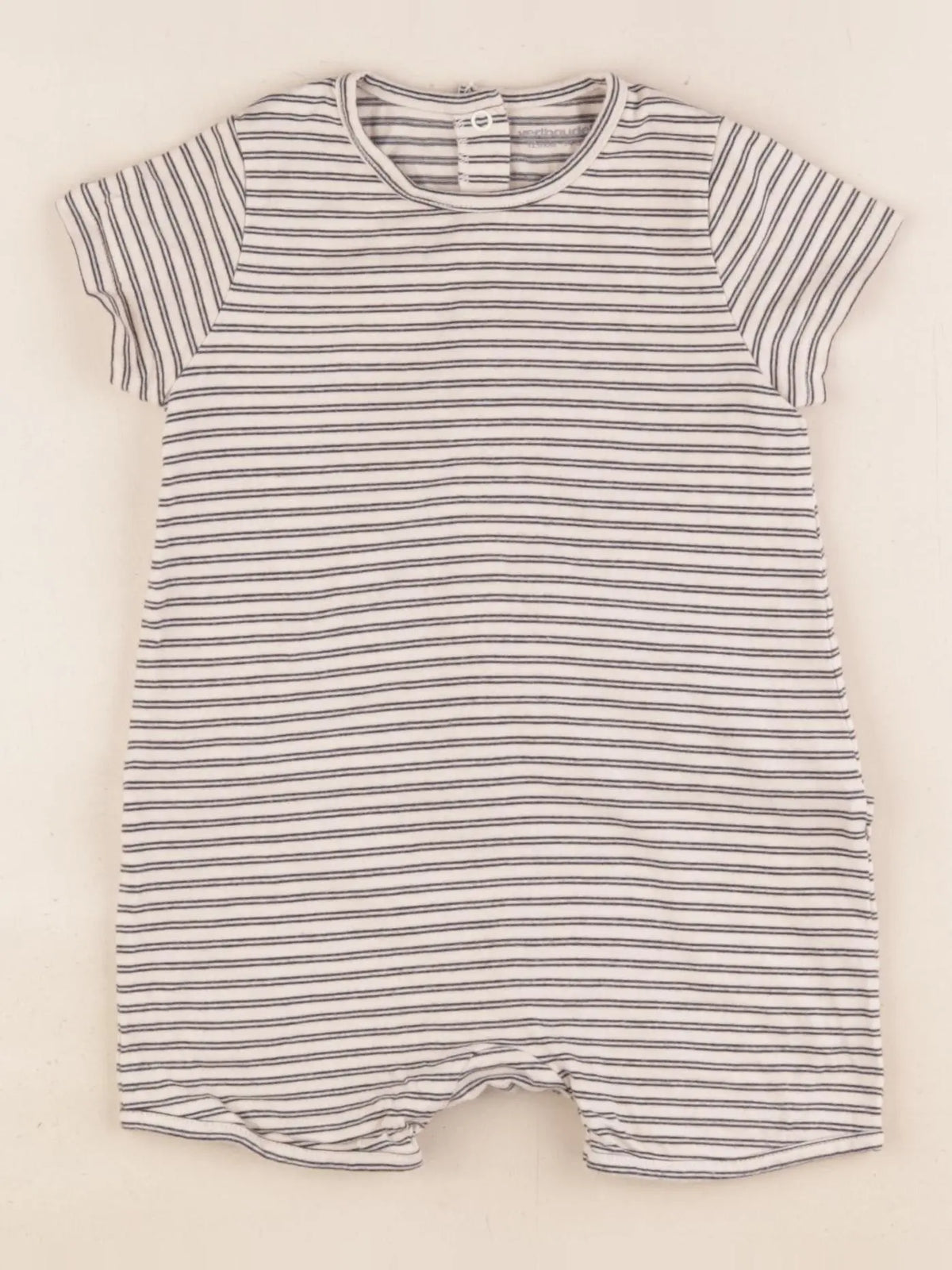 Vertbaudet - pyjama coton beige, bleu - 12 mois