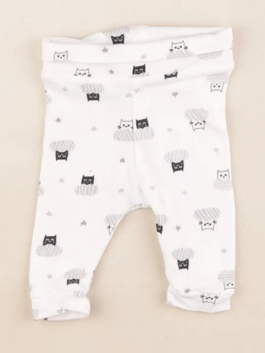 Vertbaudet - legging blanc - 1 mois