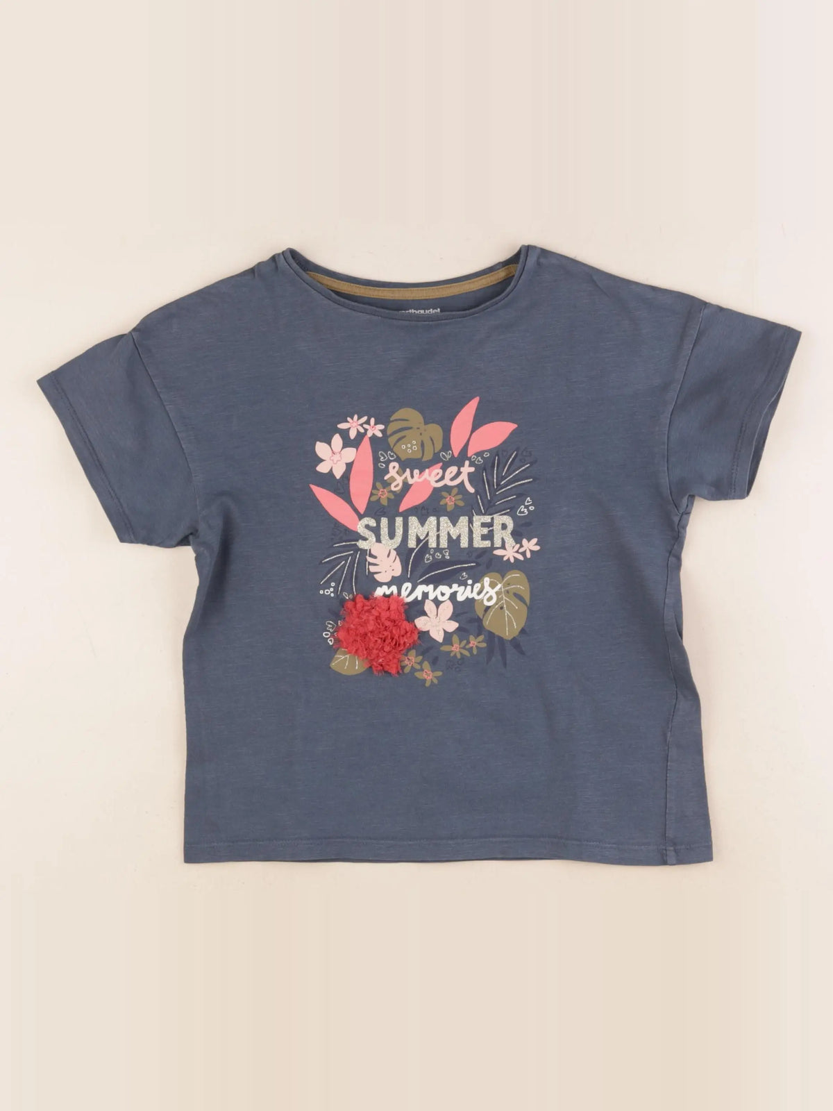 Vertbaudet - tee-shirt bleu - 8 ans