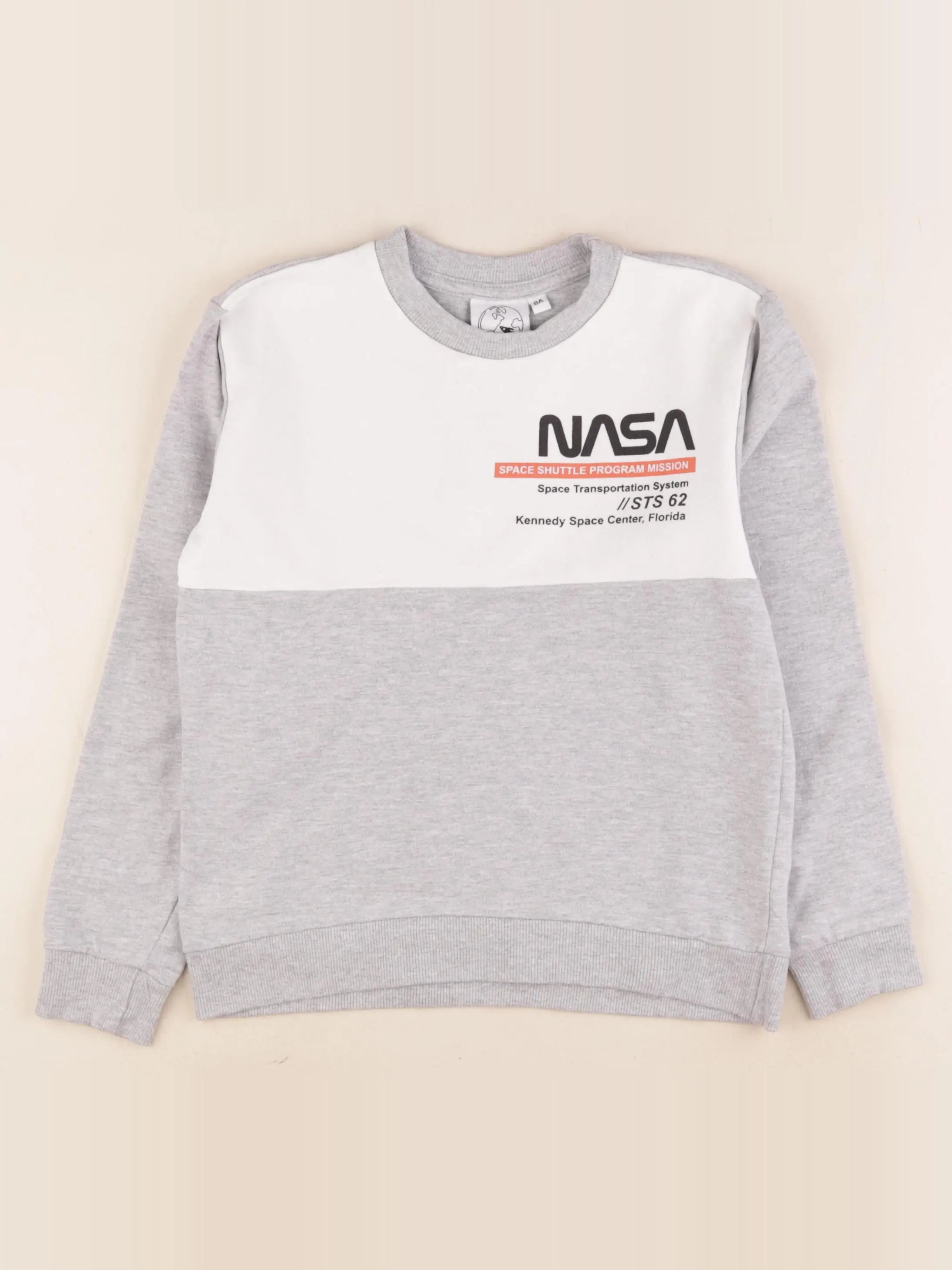 Vertbaudet - sweat imprimé au dos gris - 8 ans