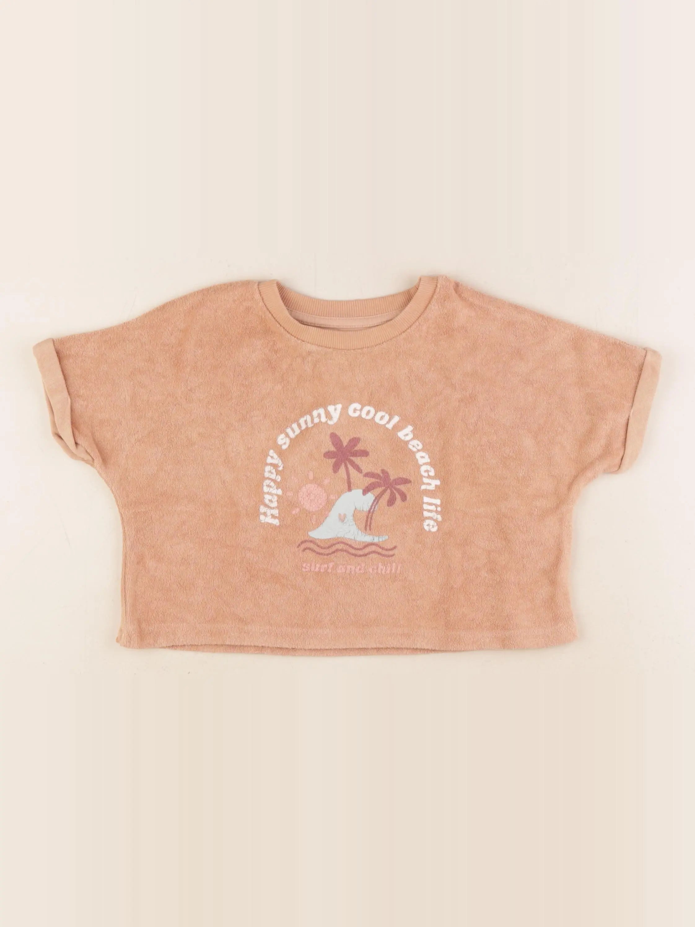 Vertbaudet - tee-shirt marron - 2 ans