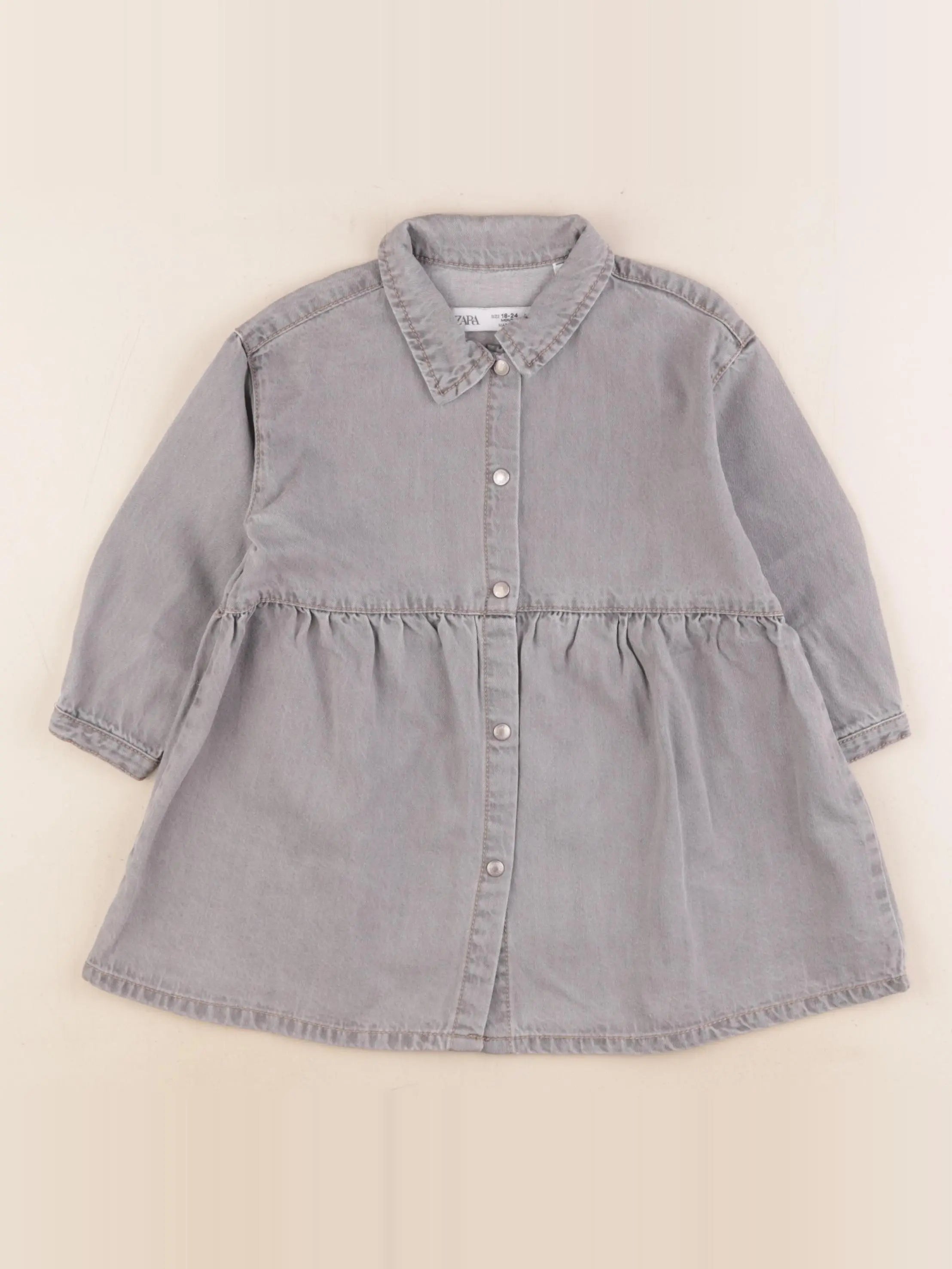 Zara - robe gris - 18/24 mois