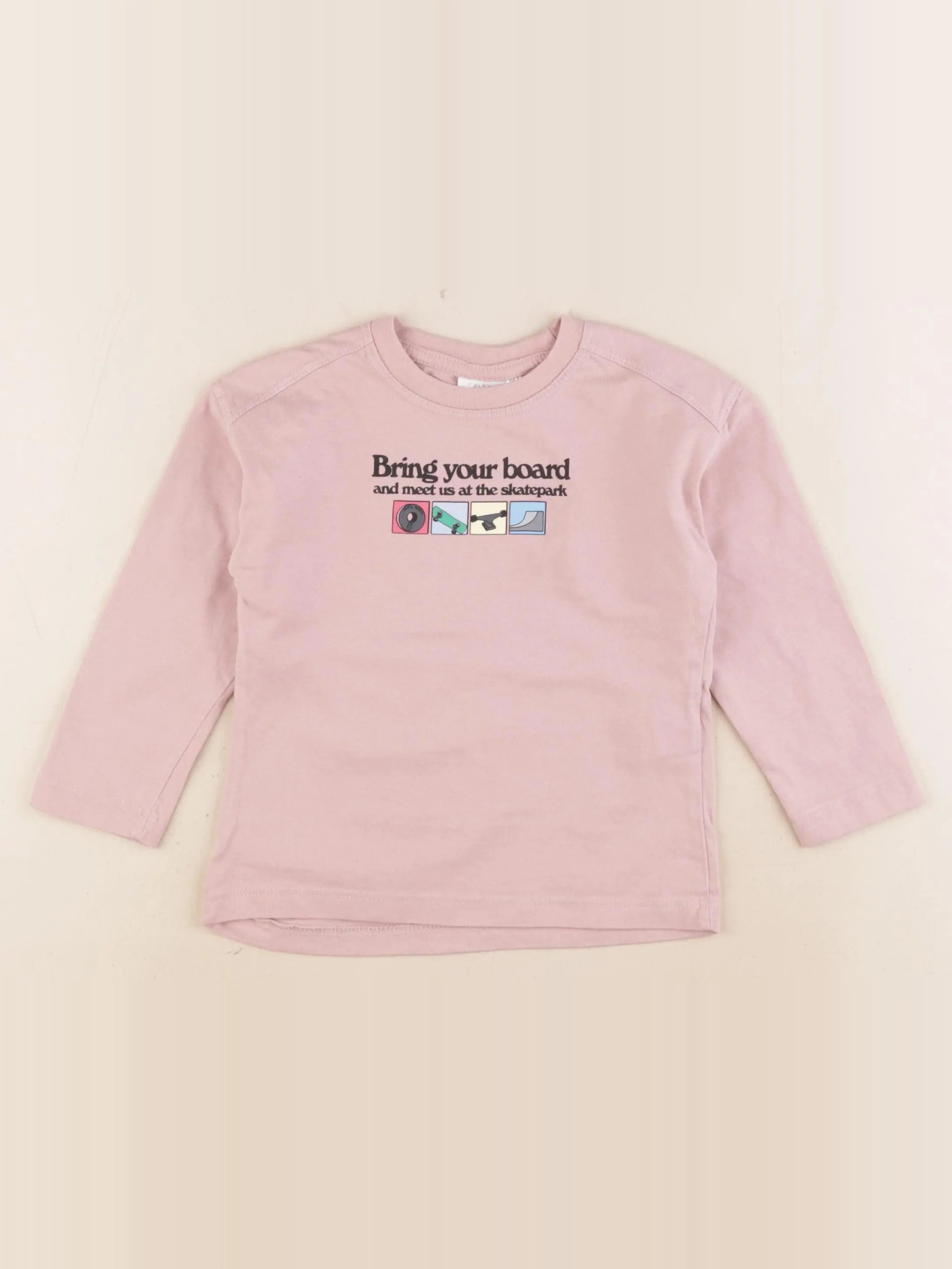 Zara - tee-shirt imprimé au dos rose - 2 ans