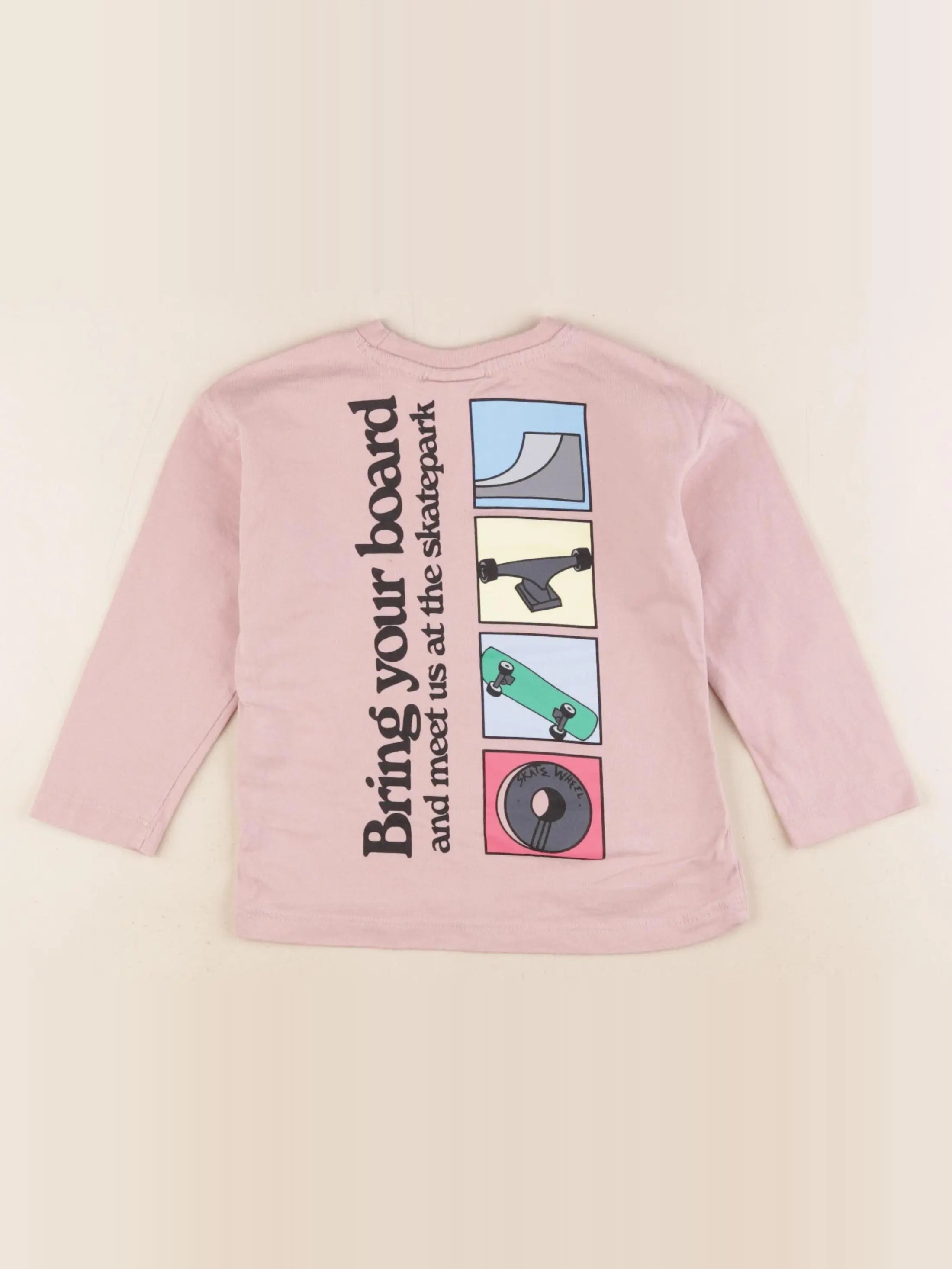 Zara - tee-shirt imprimé au dos rose - 2 ans
