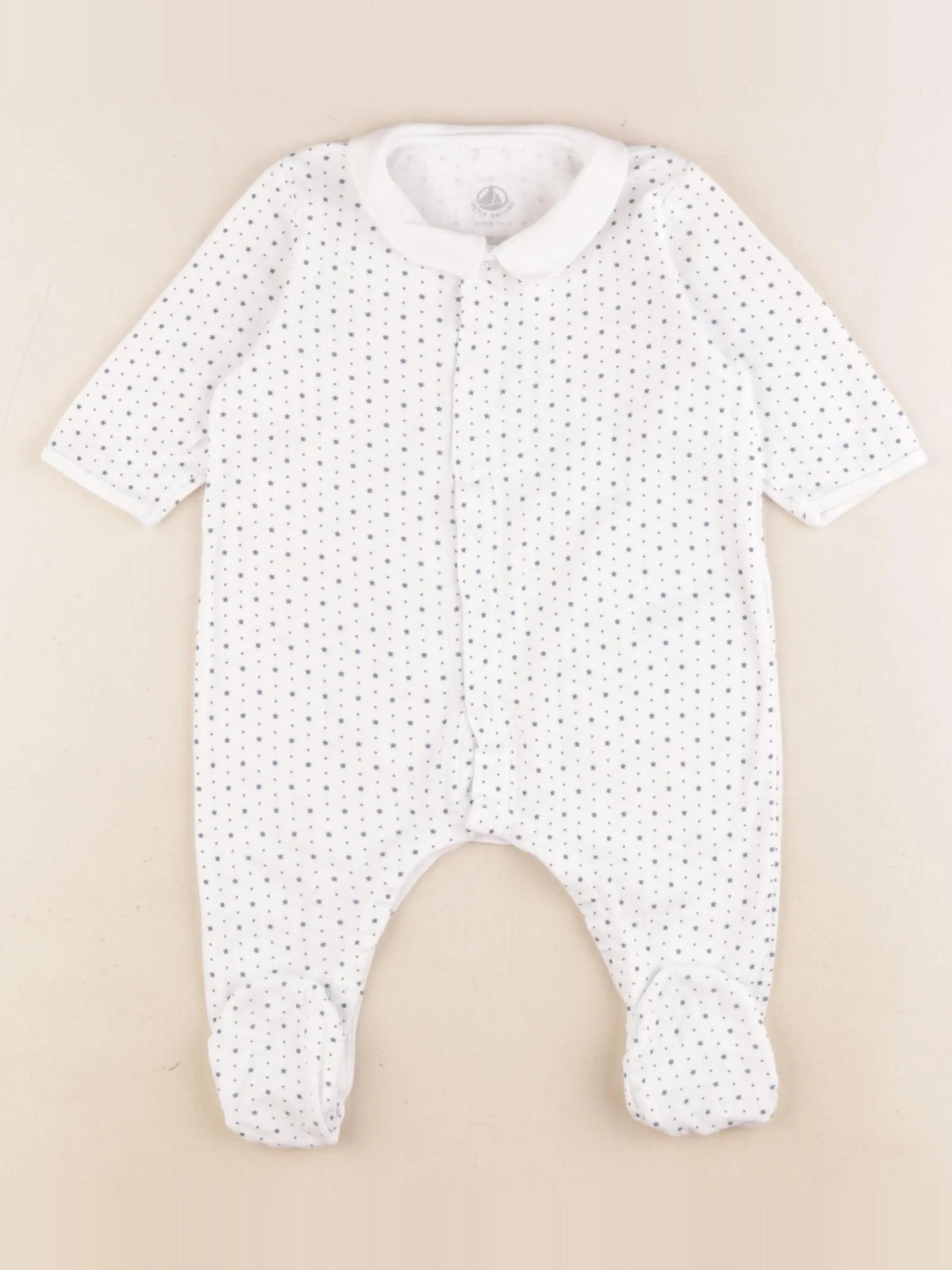 Petit Bateau - pyjama coton blanc - 6 mois