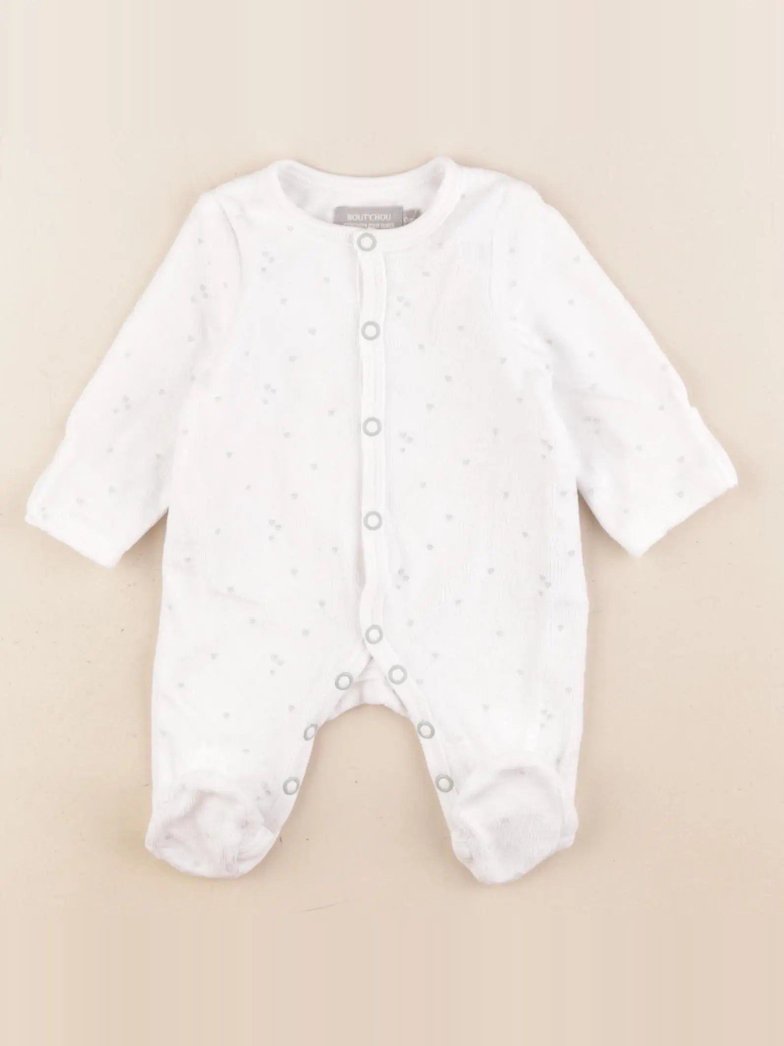 Boutchou - pyjama velours blanc - 0 mois