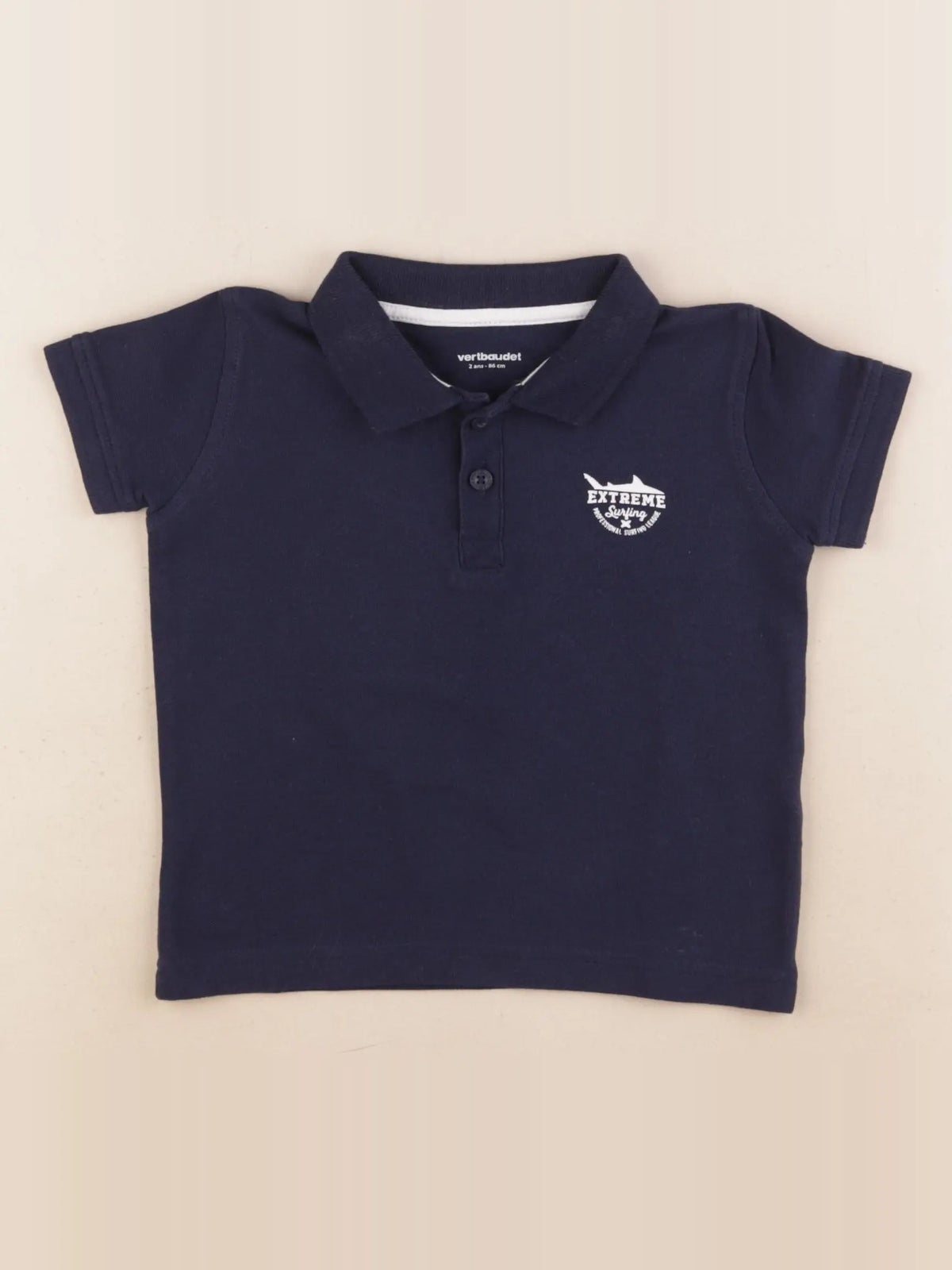 Vertbaudet - polo bleu - 2 ans