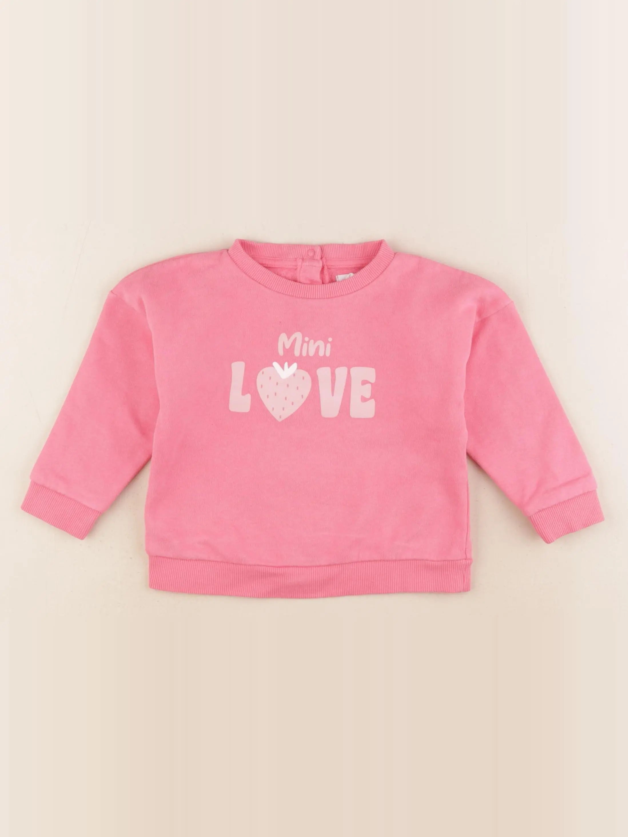 Vertbaudet - sweat rose - 18 mois