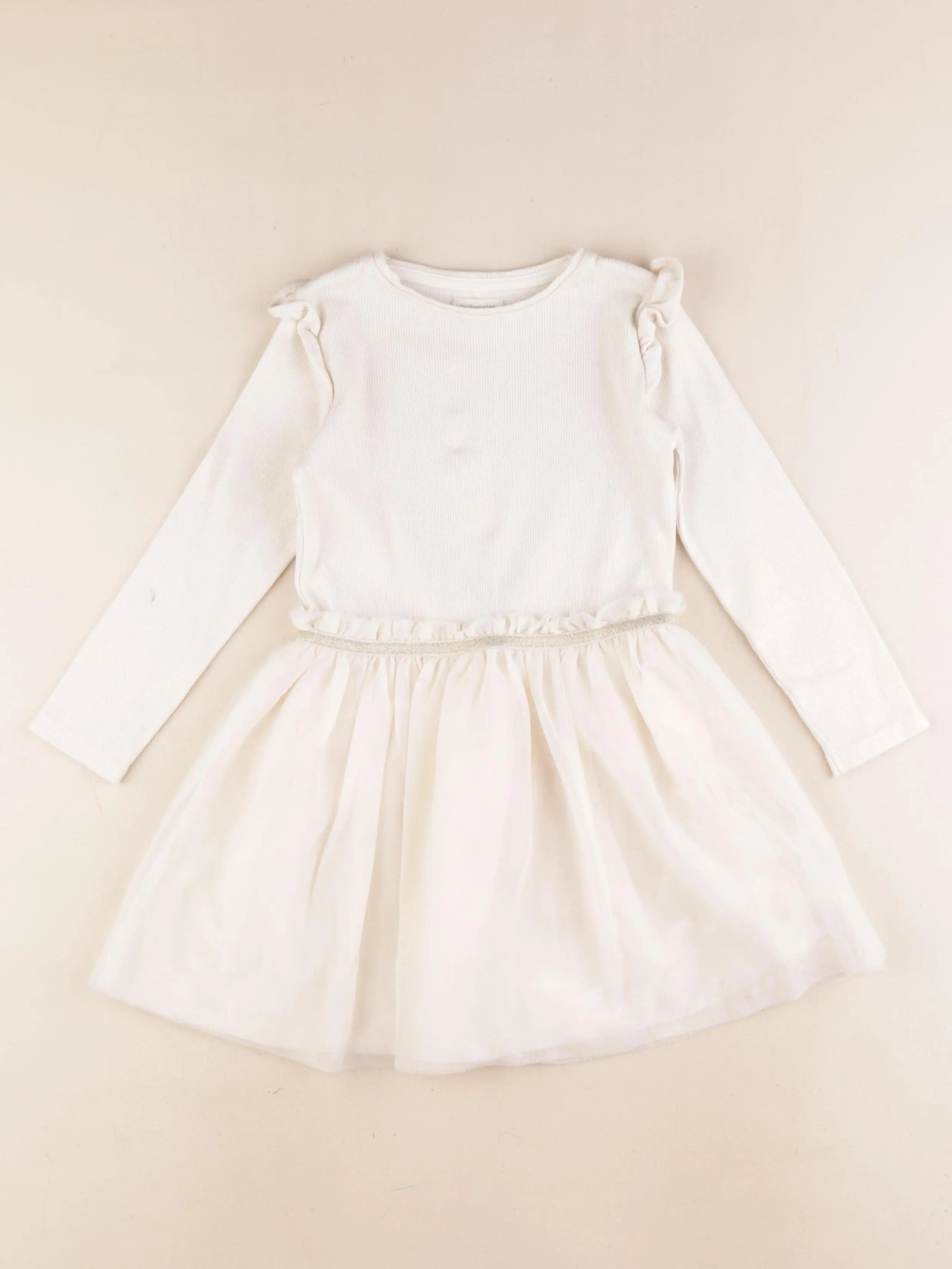Vertbaudet - robe beige, or - 4 ans