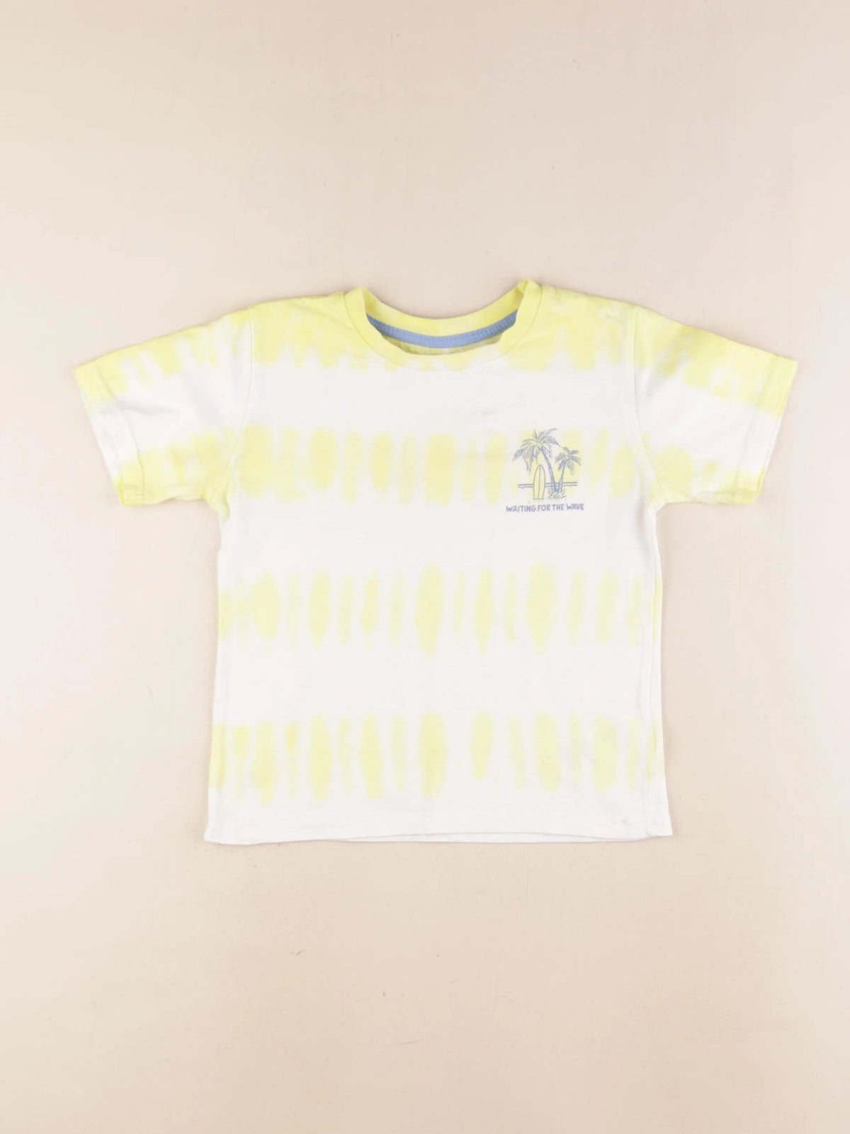 Vertbaudet - tee-shirt jaune, blanc - 5 ans
