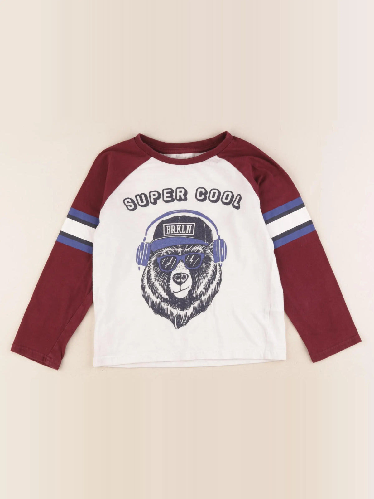 Vertbaudet - tee-shirt blanc, rouge - 6 ans