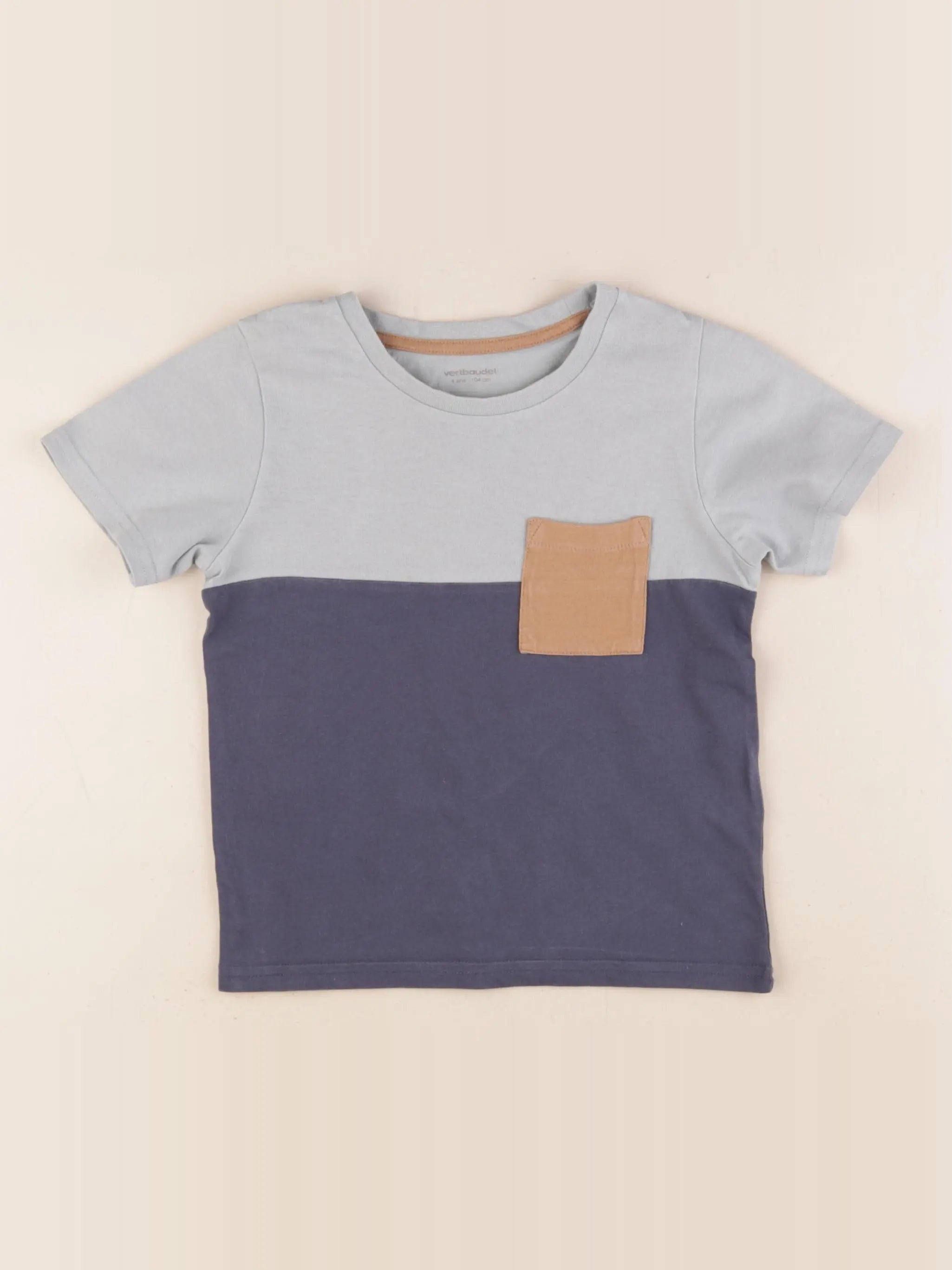 Vertbaudet - tee-shirt bleu - 4 ans