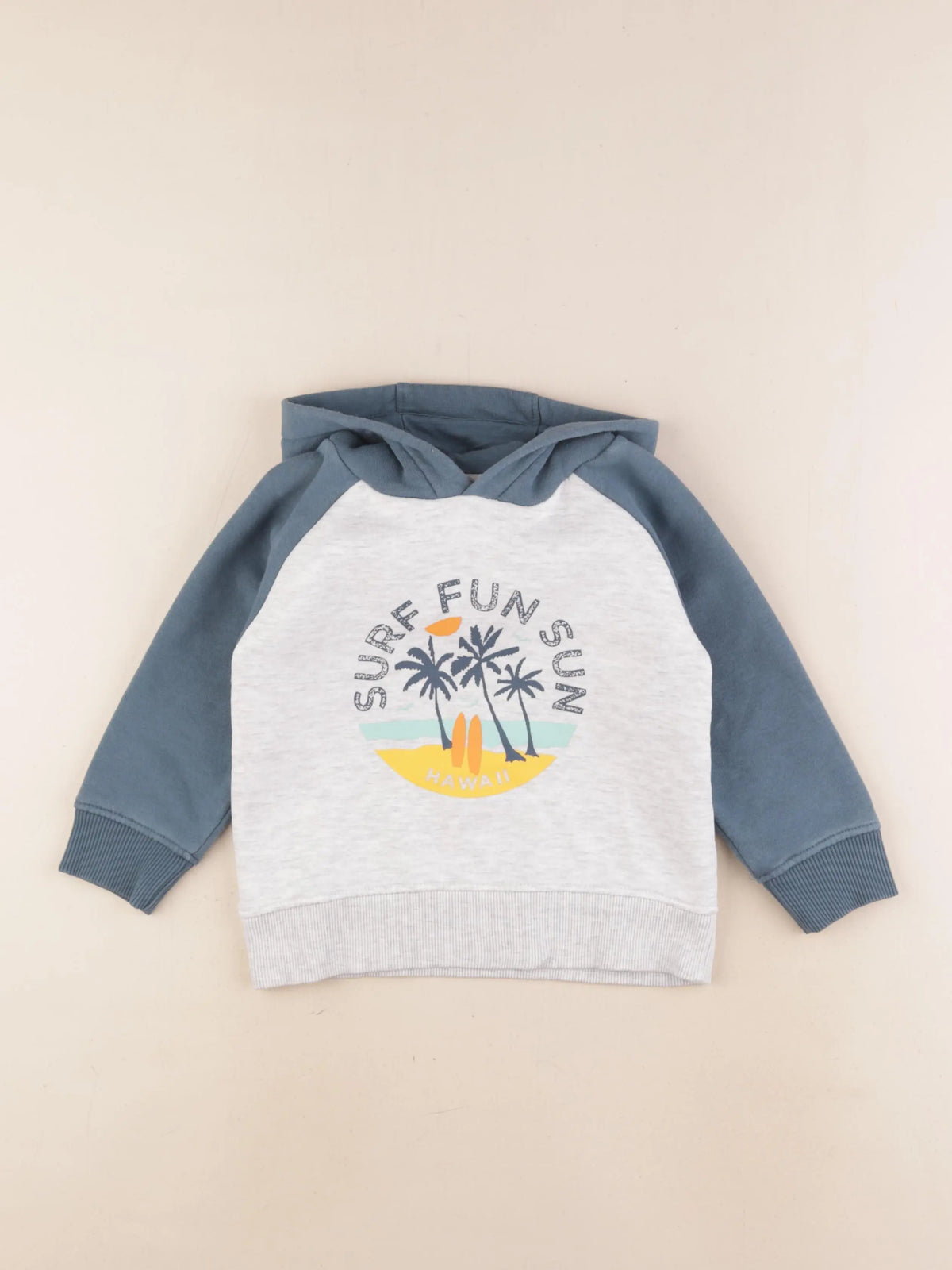 Vertbaudet - sweat gris, bleu - 4 ans