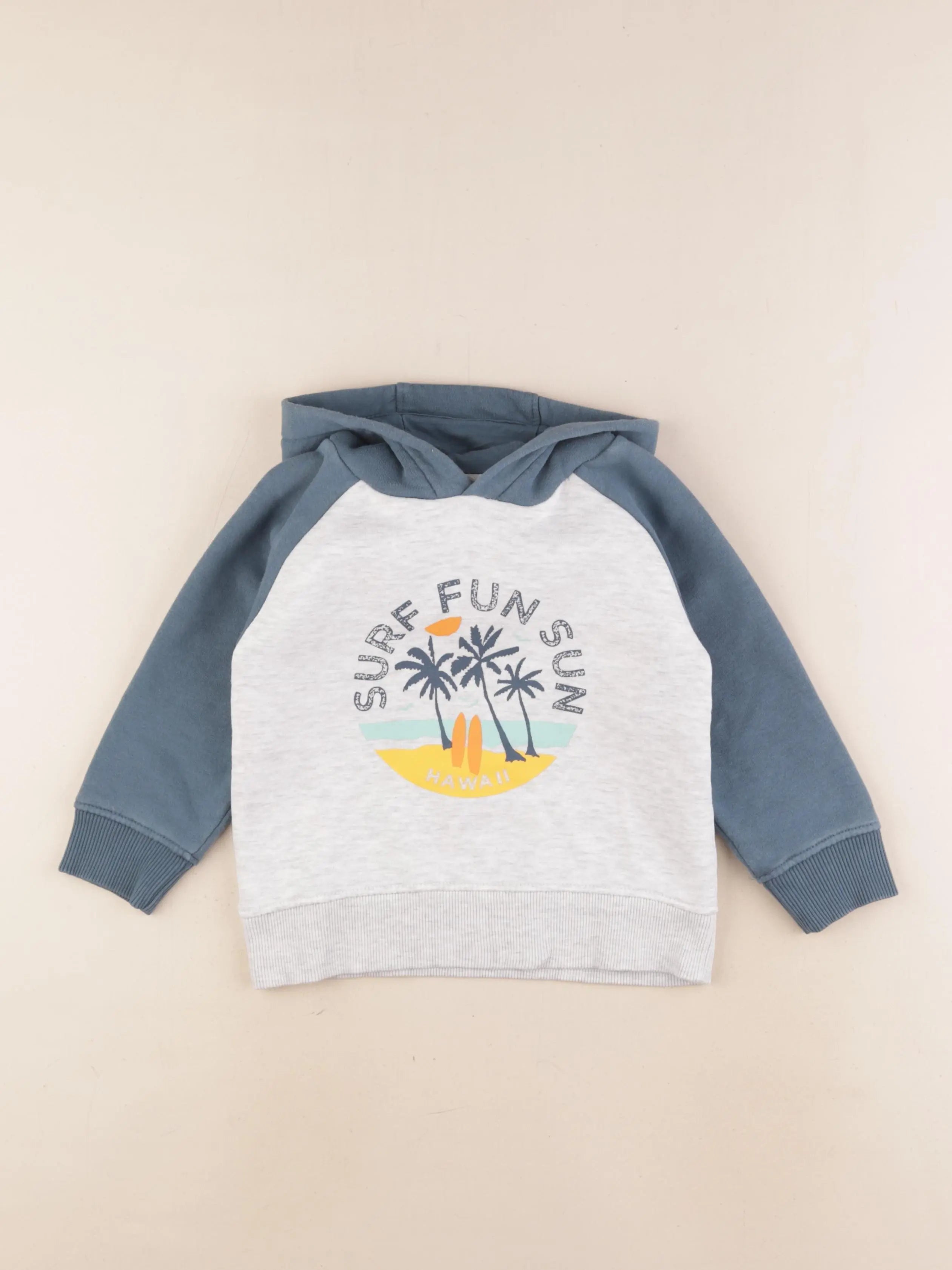 Vertbaudet - sweat gris, bleu - 4 ans