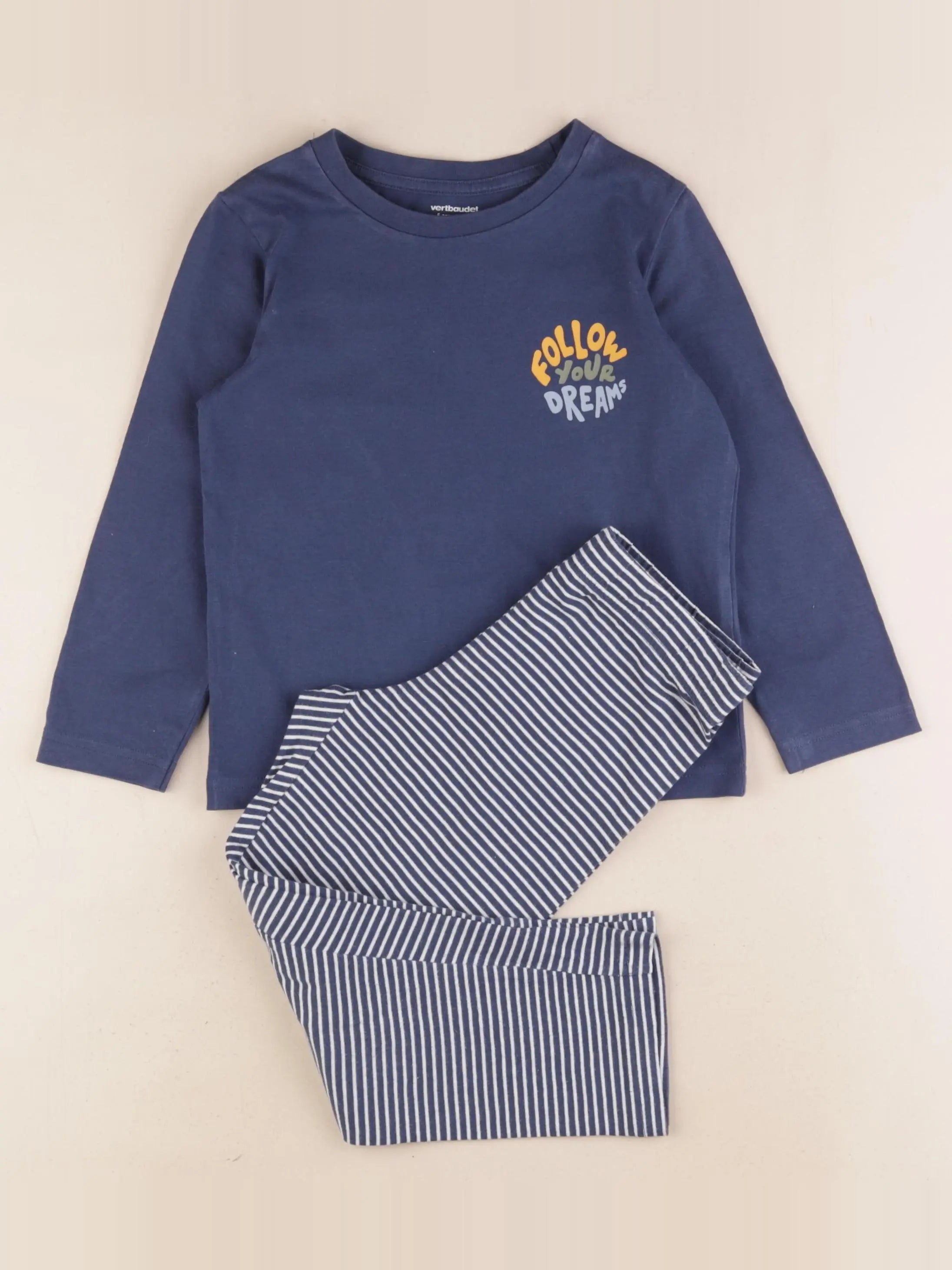 Vertbaudet - pyjama coton bleu - 5 ans