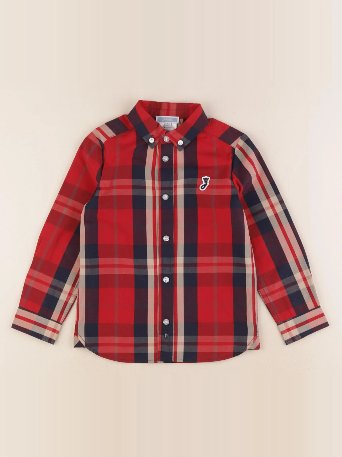 Jacadi - chemise bleu, rouge - 4 ans