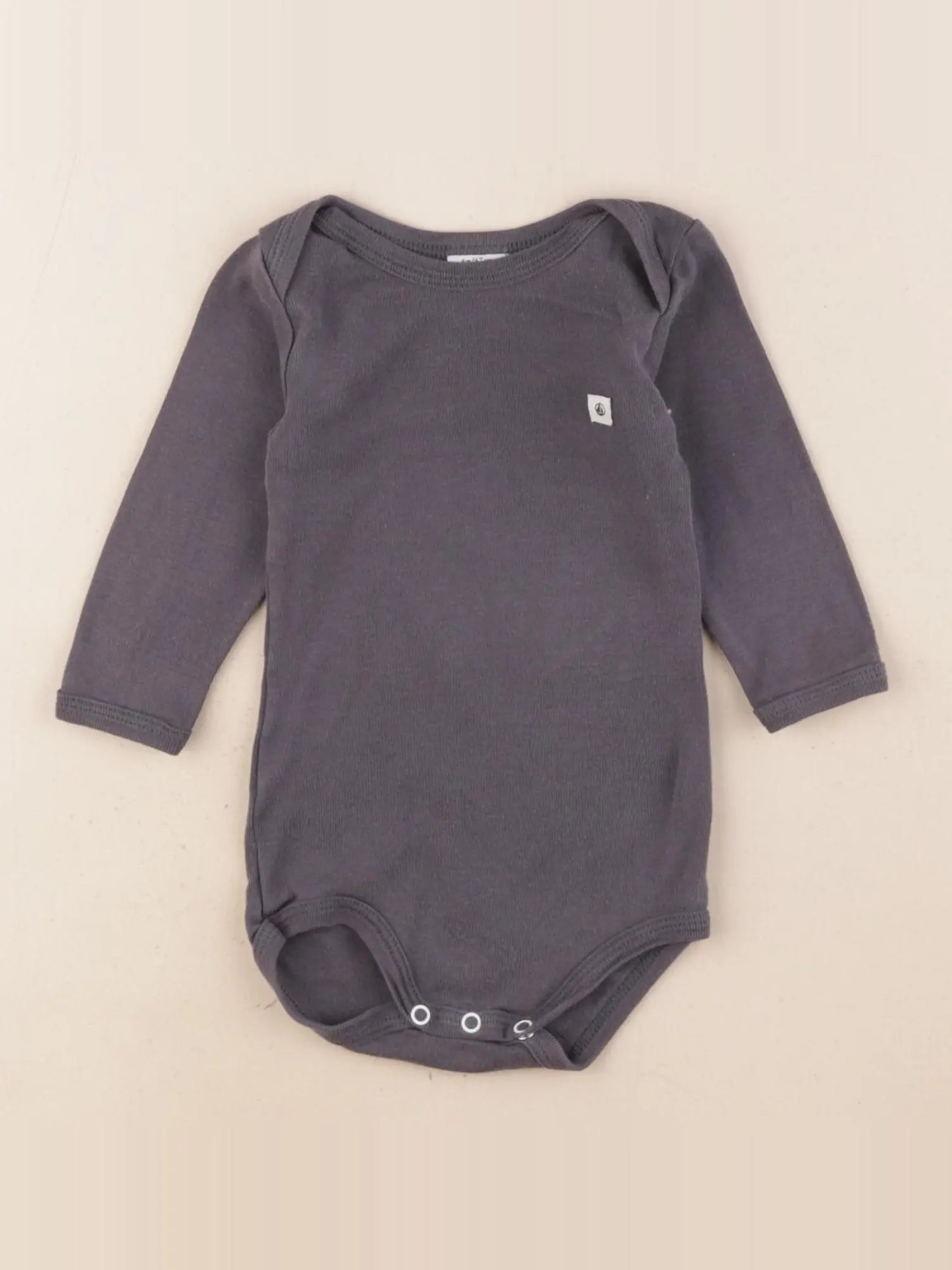 Petit Bateau - body gris - 6 mois