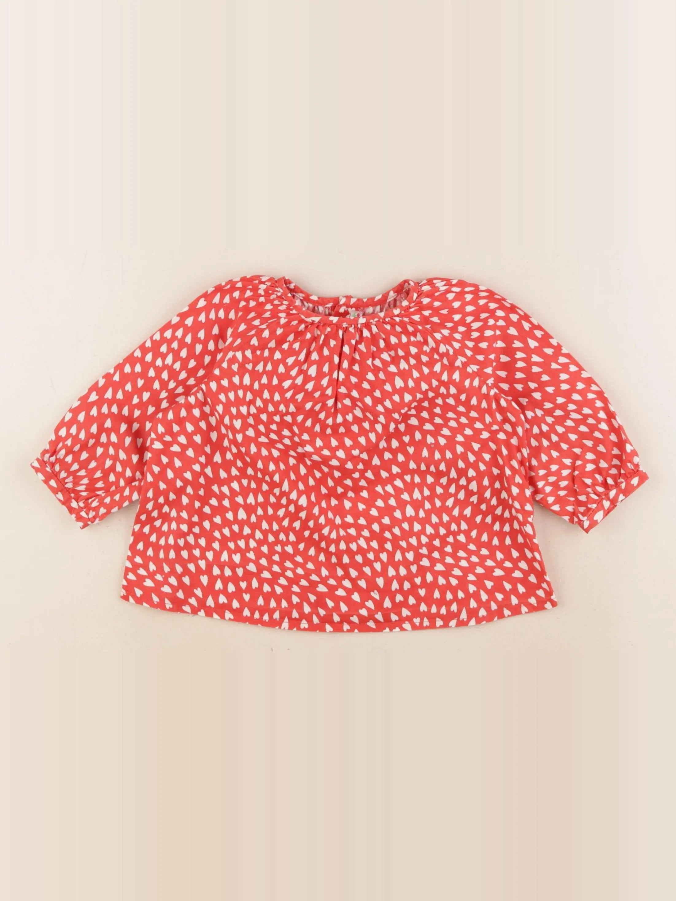 Bonpoint - blouse blanc, rouge - 12 mois