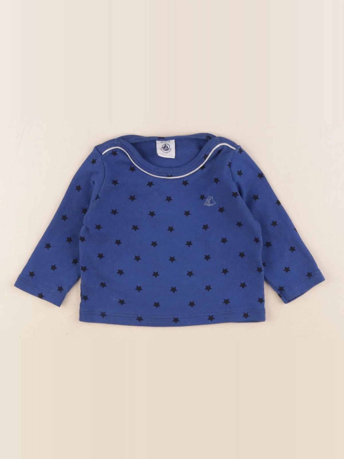 Petit Bateau - tee-shirt bleu - 6 mois