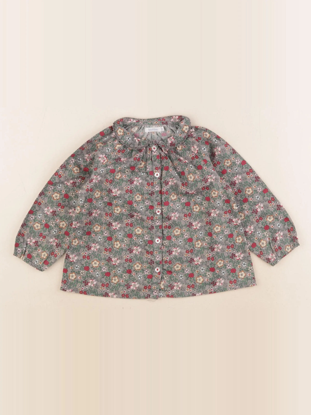Boutchou - blouse vert - 12 mois