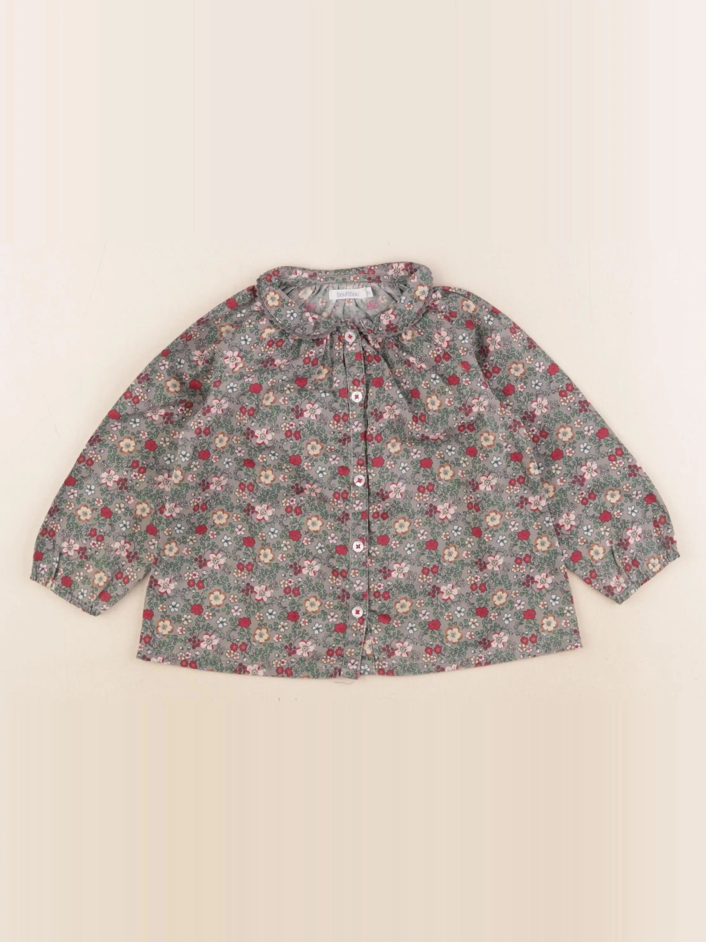 Boutchou - blouse vert - 12 mois
