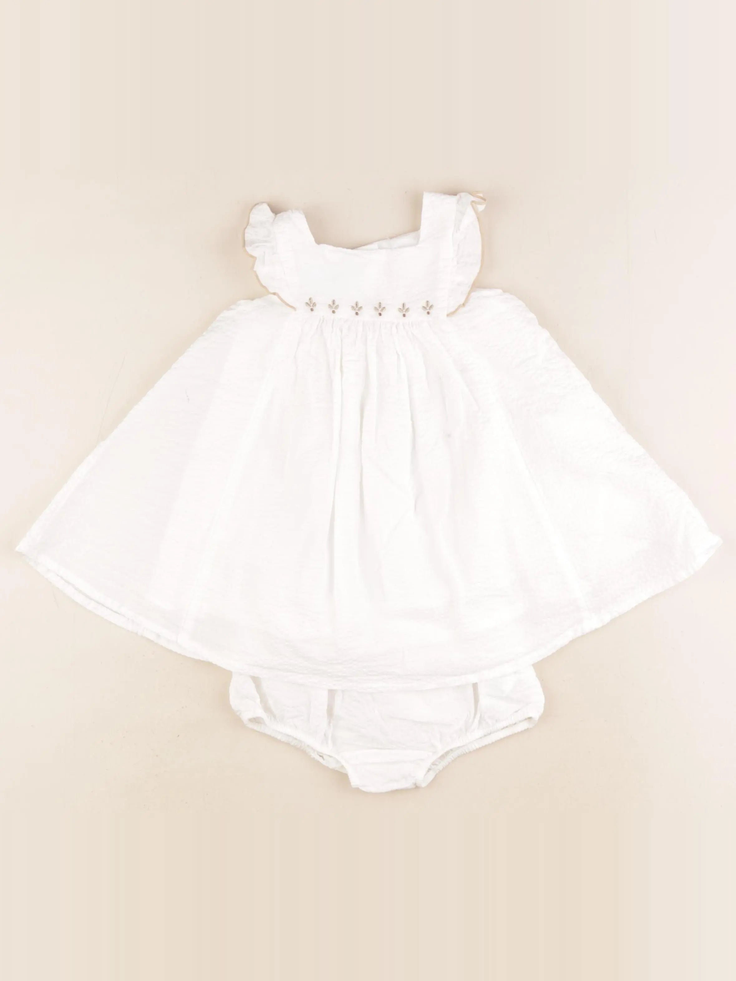 Obaïbi - robe blanc - 6 mois