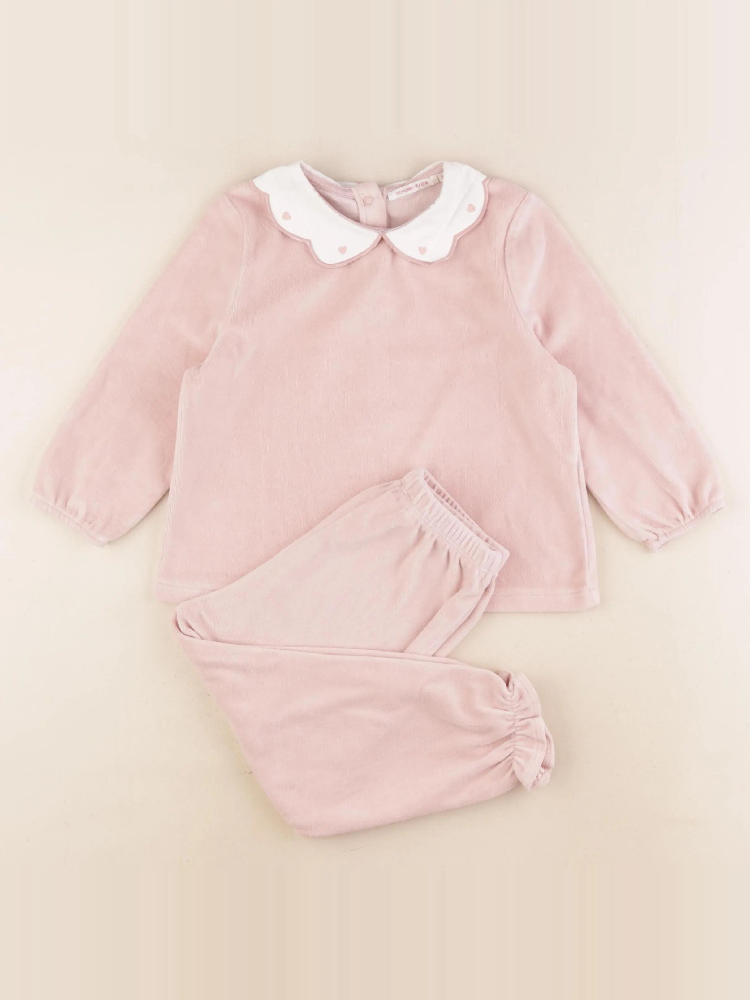Monoprix - pyjama velours rose - 3 ans
