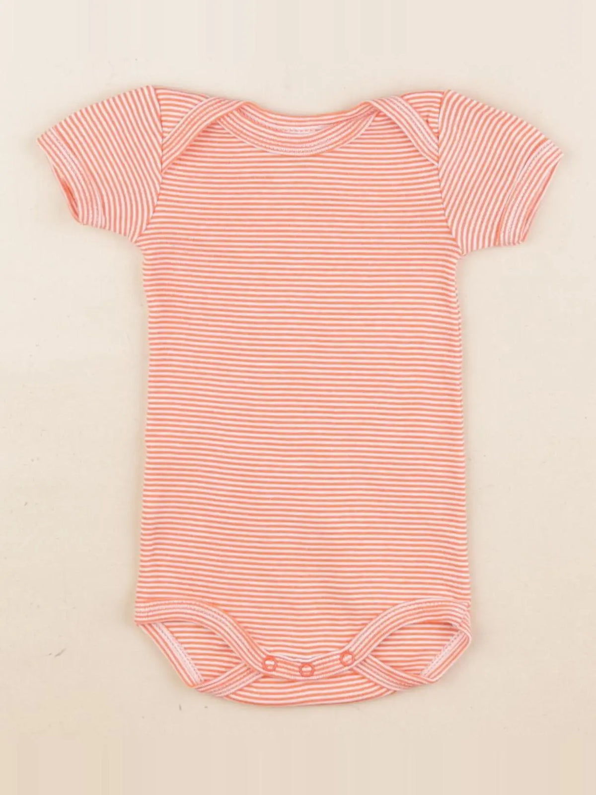 Petit Bateau - body blanc, orange - 3 mois