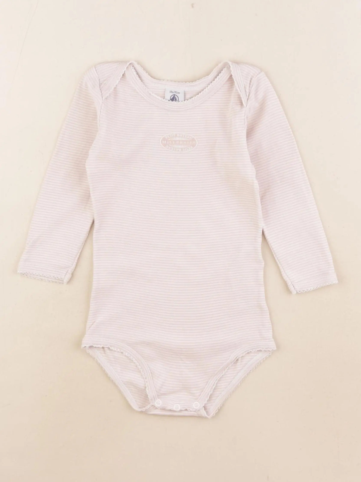 Petit Bateau - body blanc, rose - 18 mois