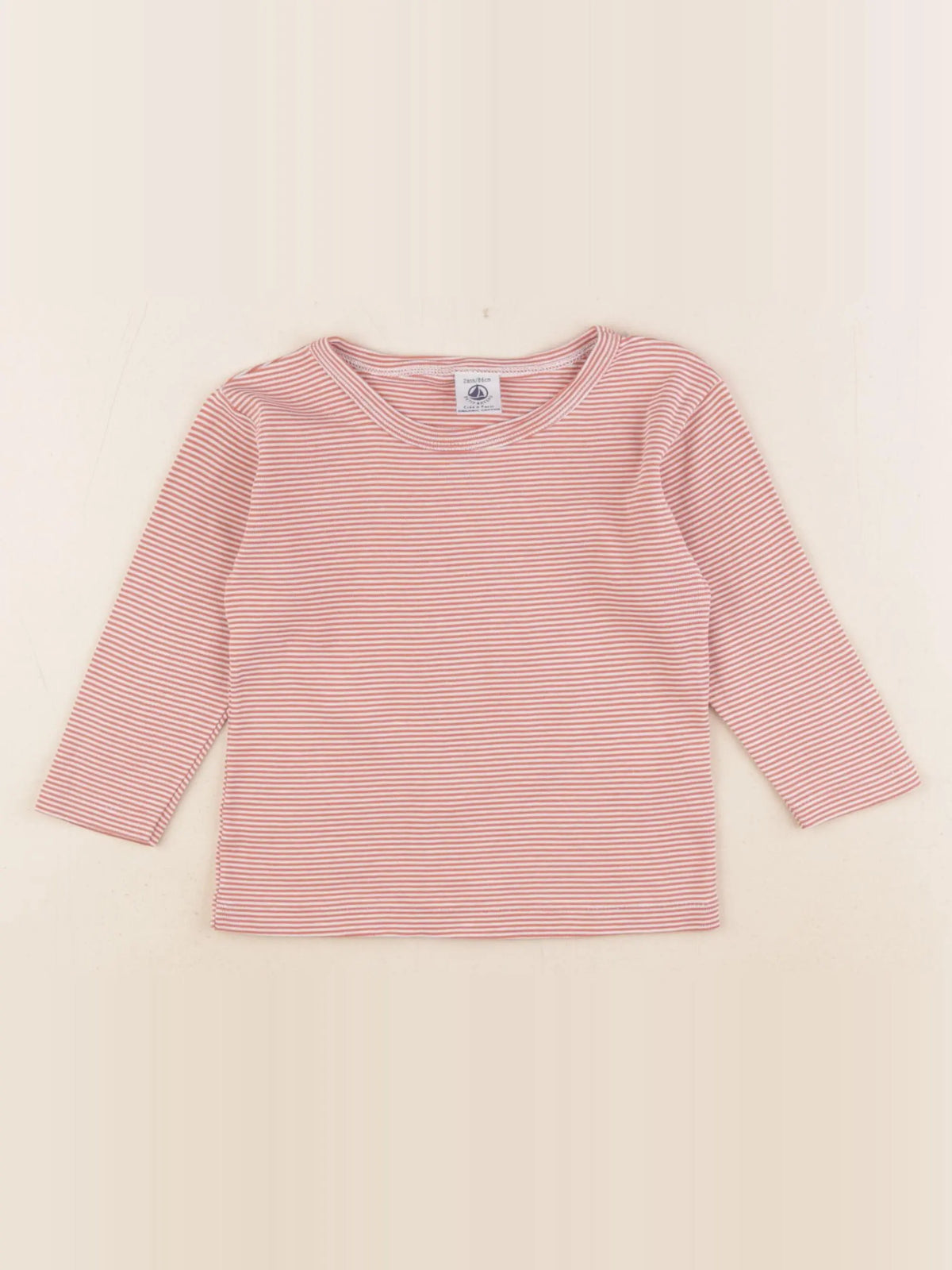 Petit Bateau - maillot de corps blanc, rouge - 2 ans