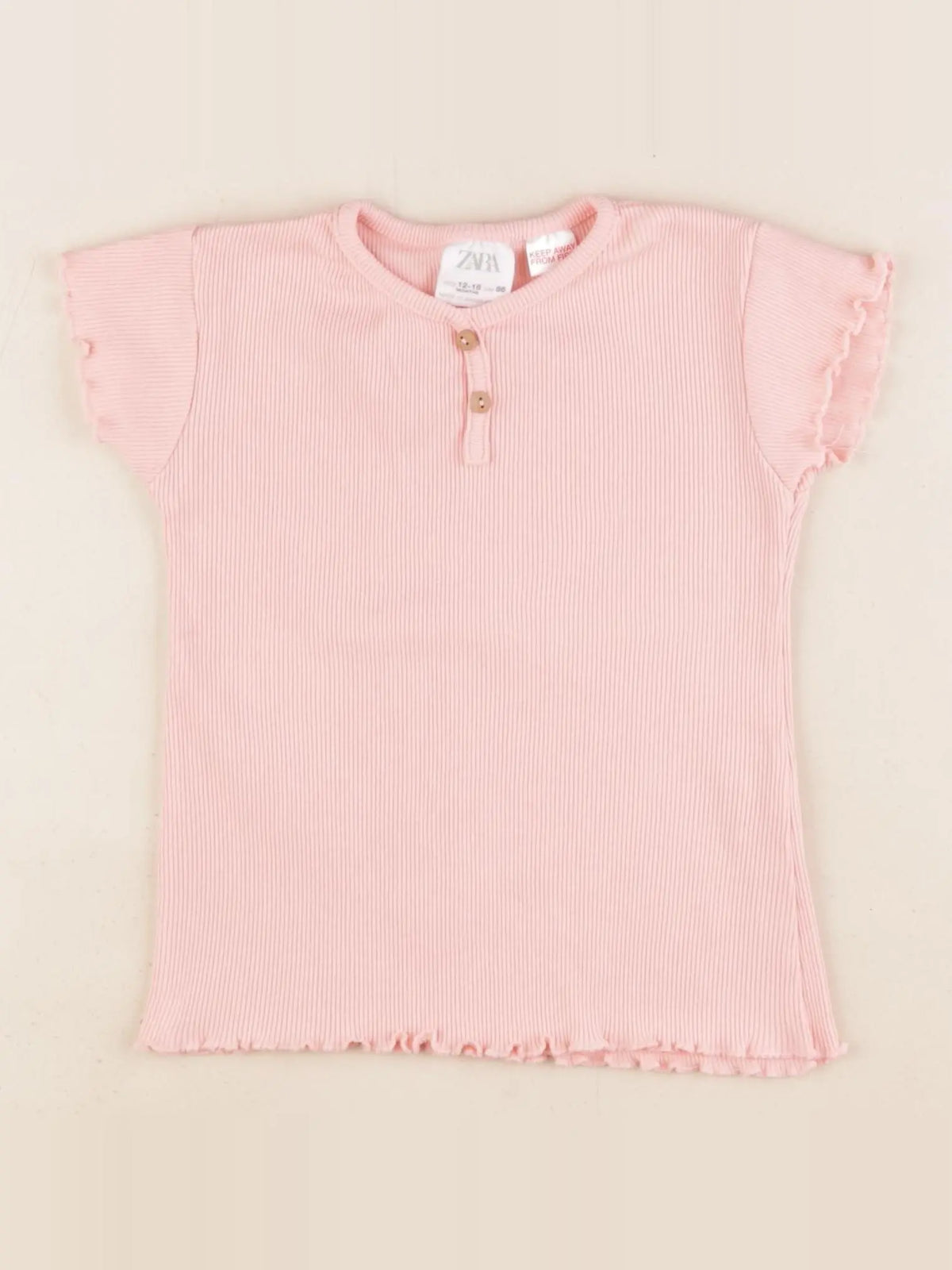 Zara - tee-shirt rose - 12/18 mois