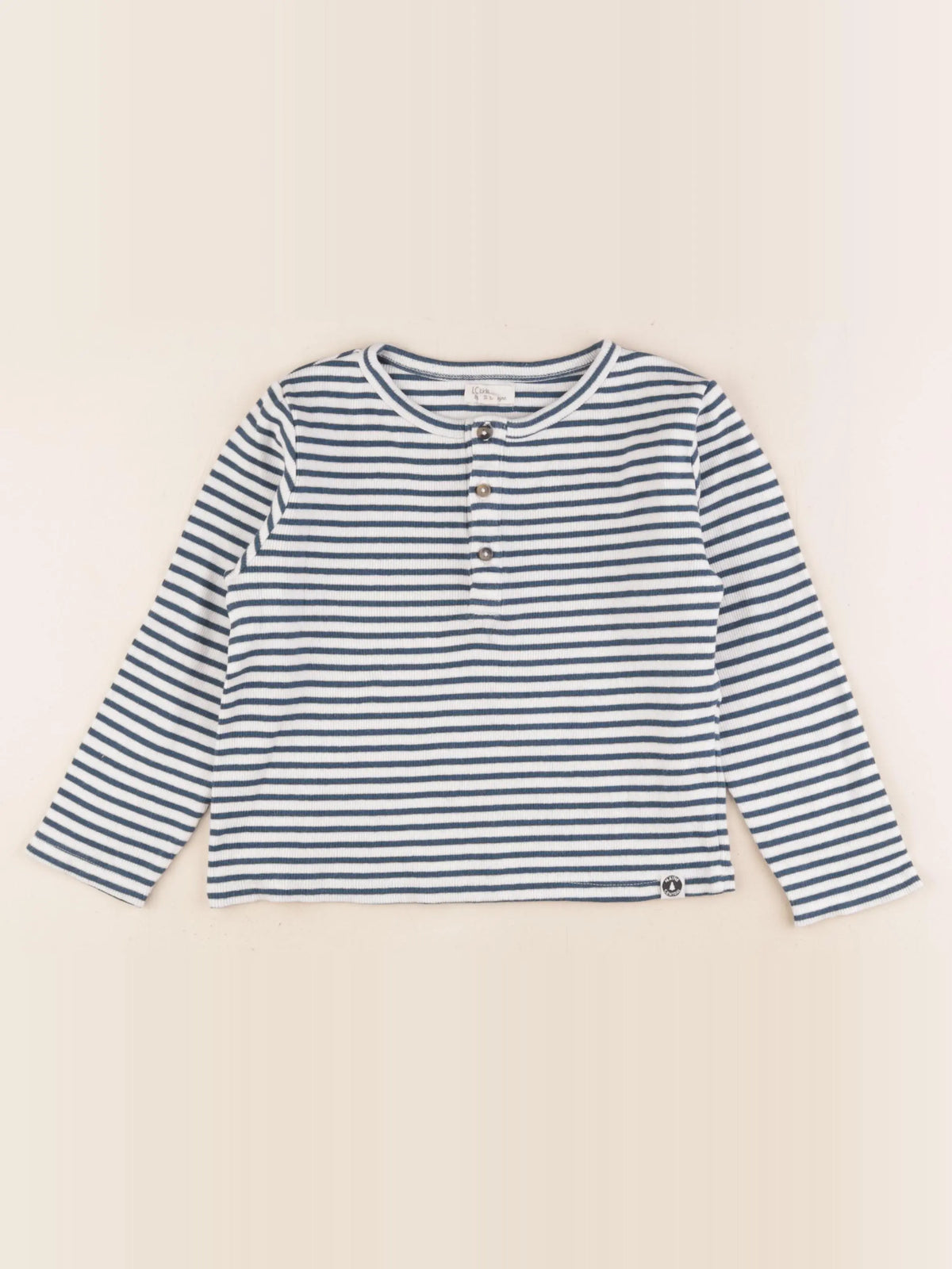 Little Cigogne - tee-shirt bleu, beige - 5 ans