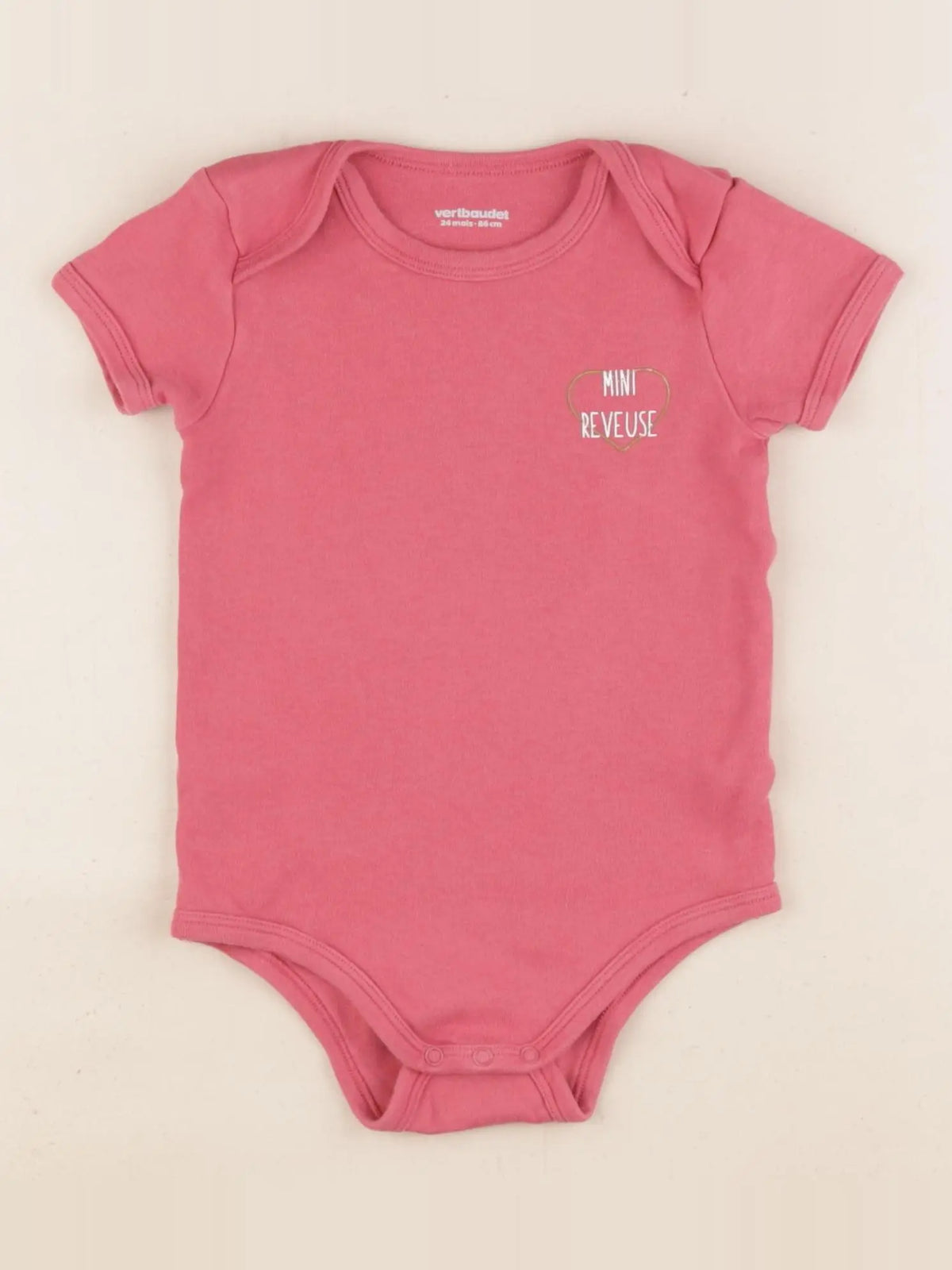 Vertbaudet - body rose - 24 mois