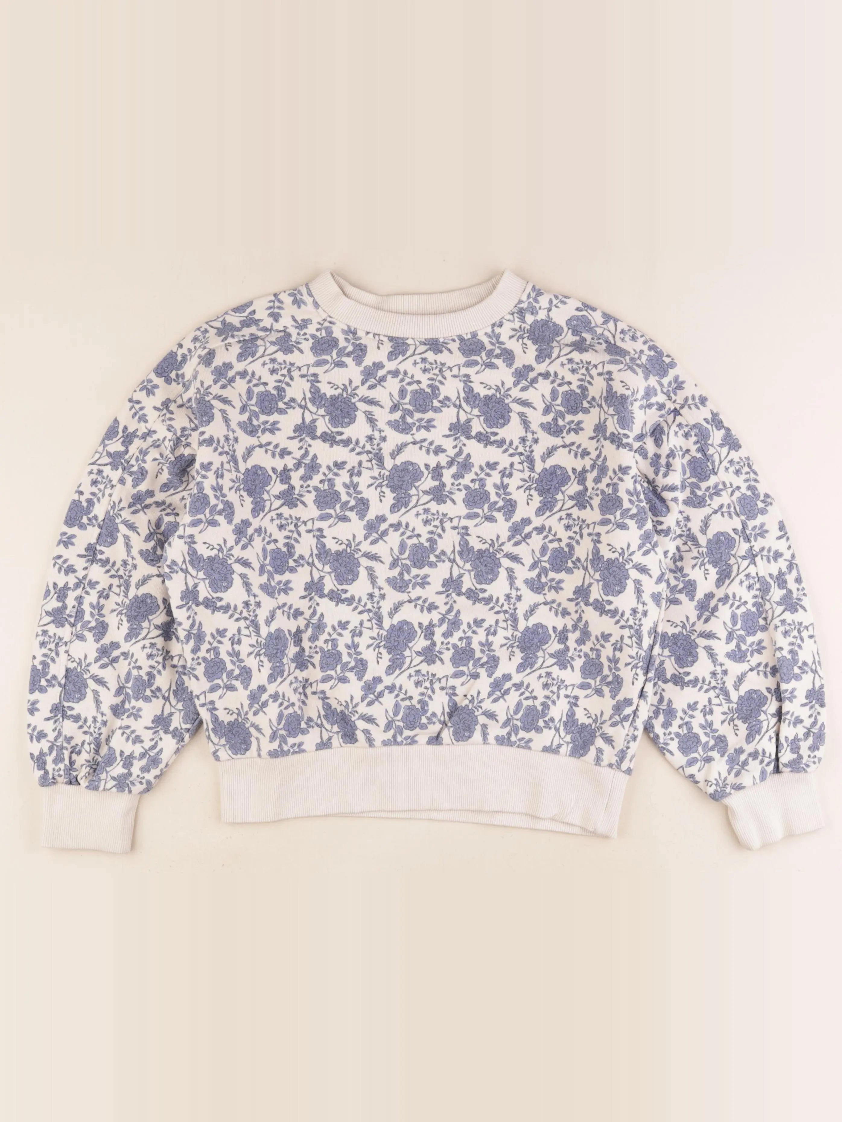 Monoprix - sweat blanc, bleu - 10 ans