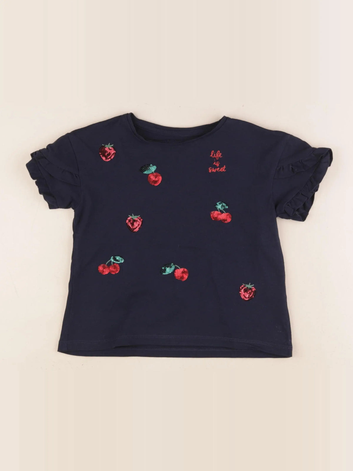 Vertbaudet - tee-shirt bleu, rouge - 4 ans