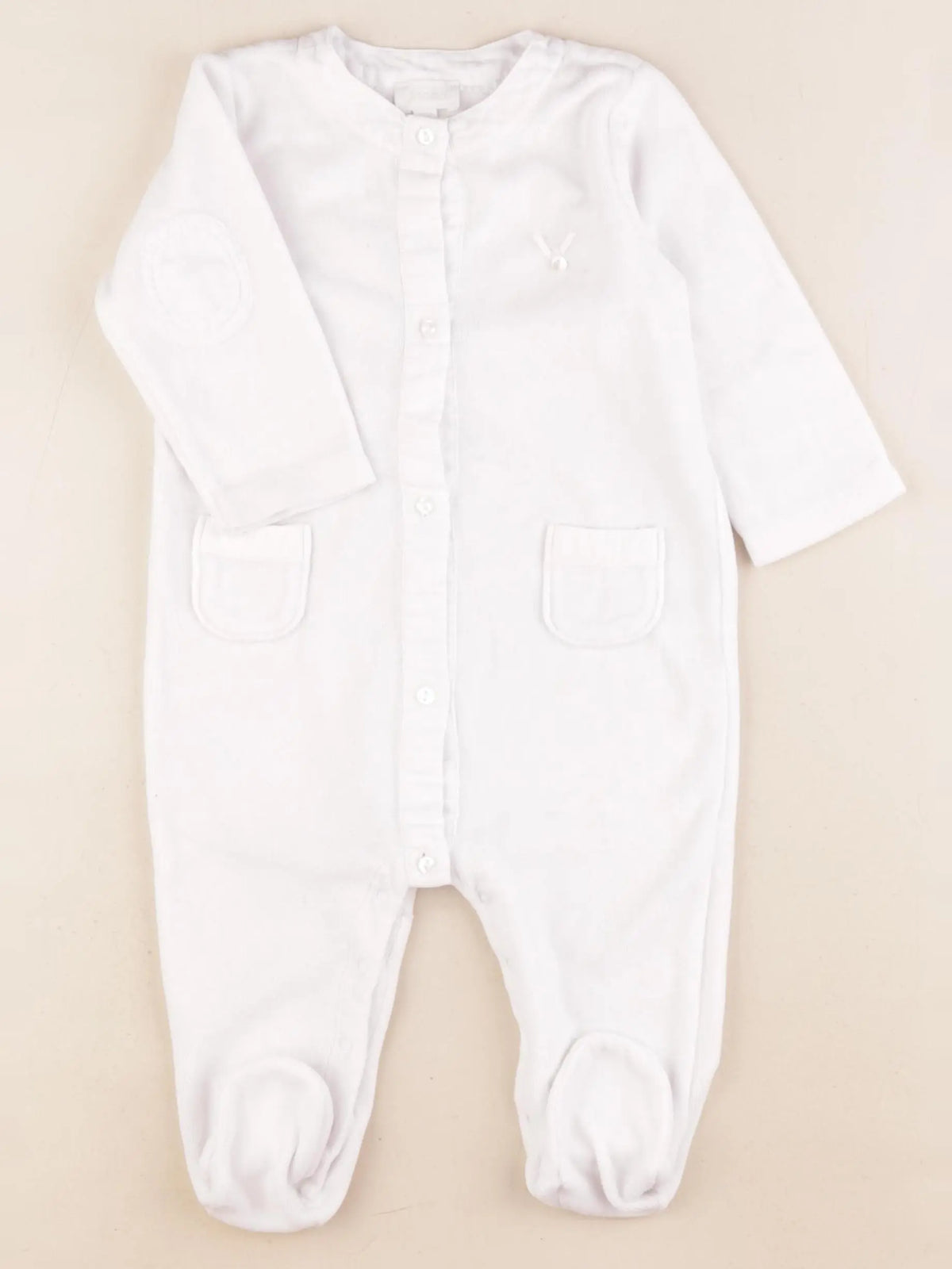 Jacadi - pyjama velours blanc - 12 mois