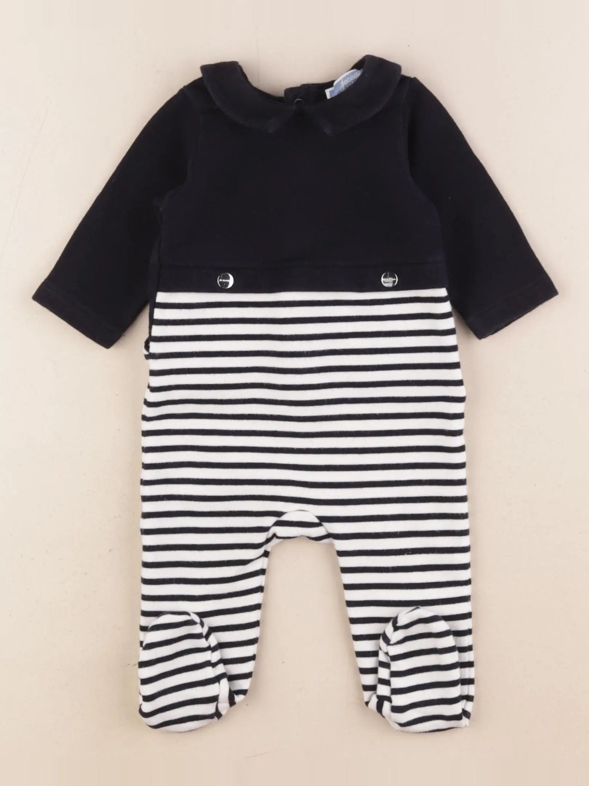 Jacadi - pyjama coton blanc, bleu - 3 mois