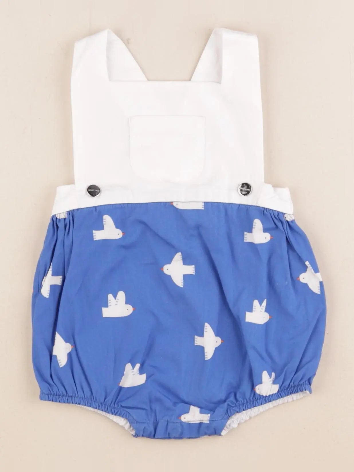Jacadi - salopette blanc, bleu - 6 mois