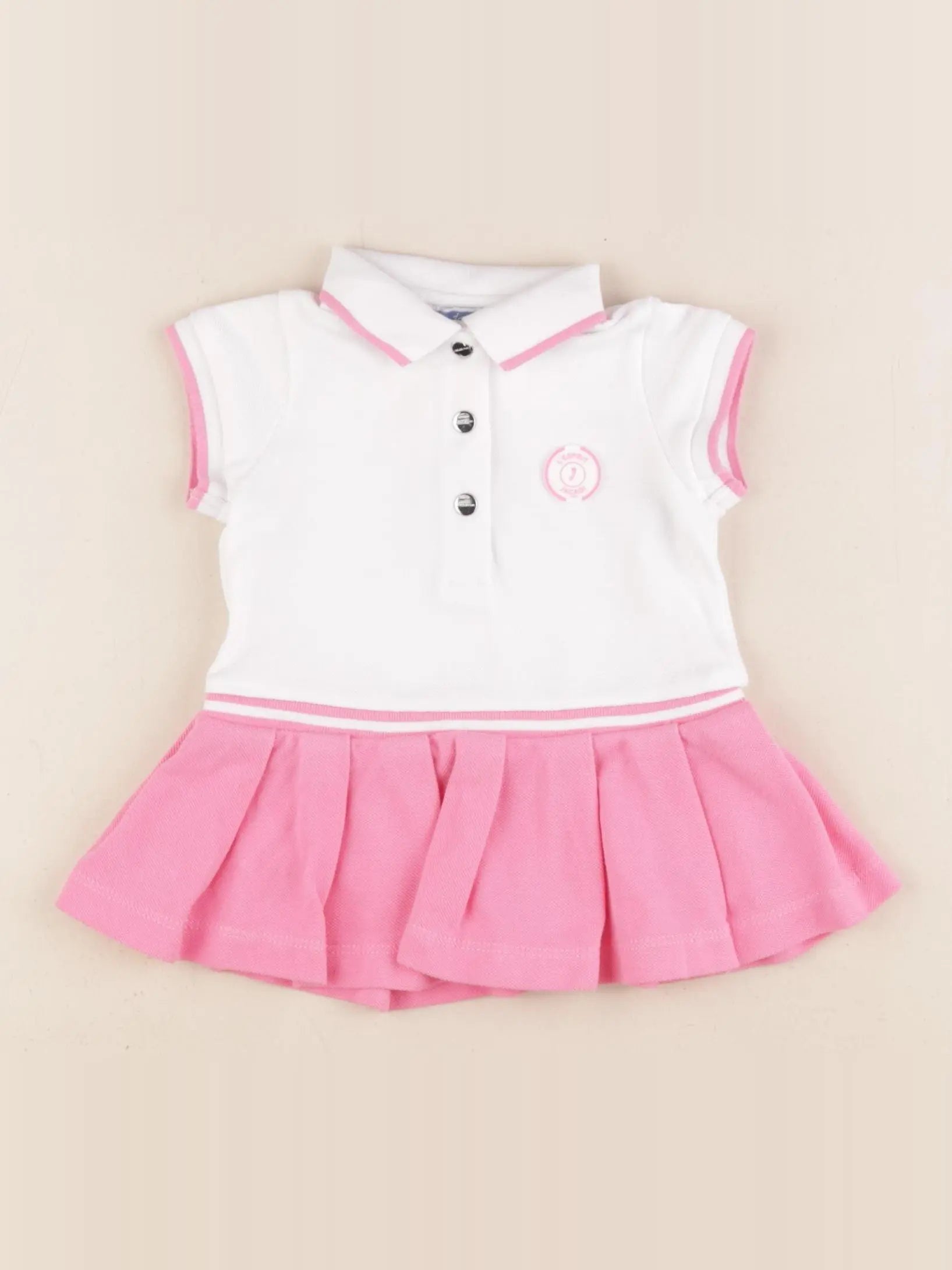 Jacadi - robe blanc, rose - 6 mois