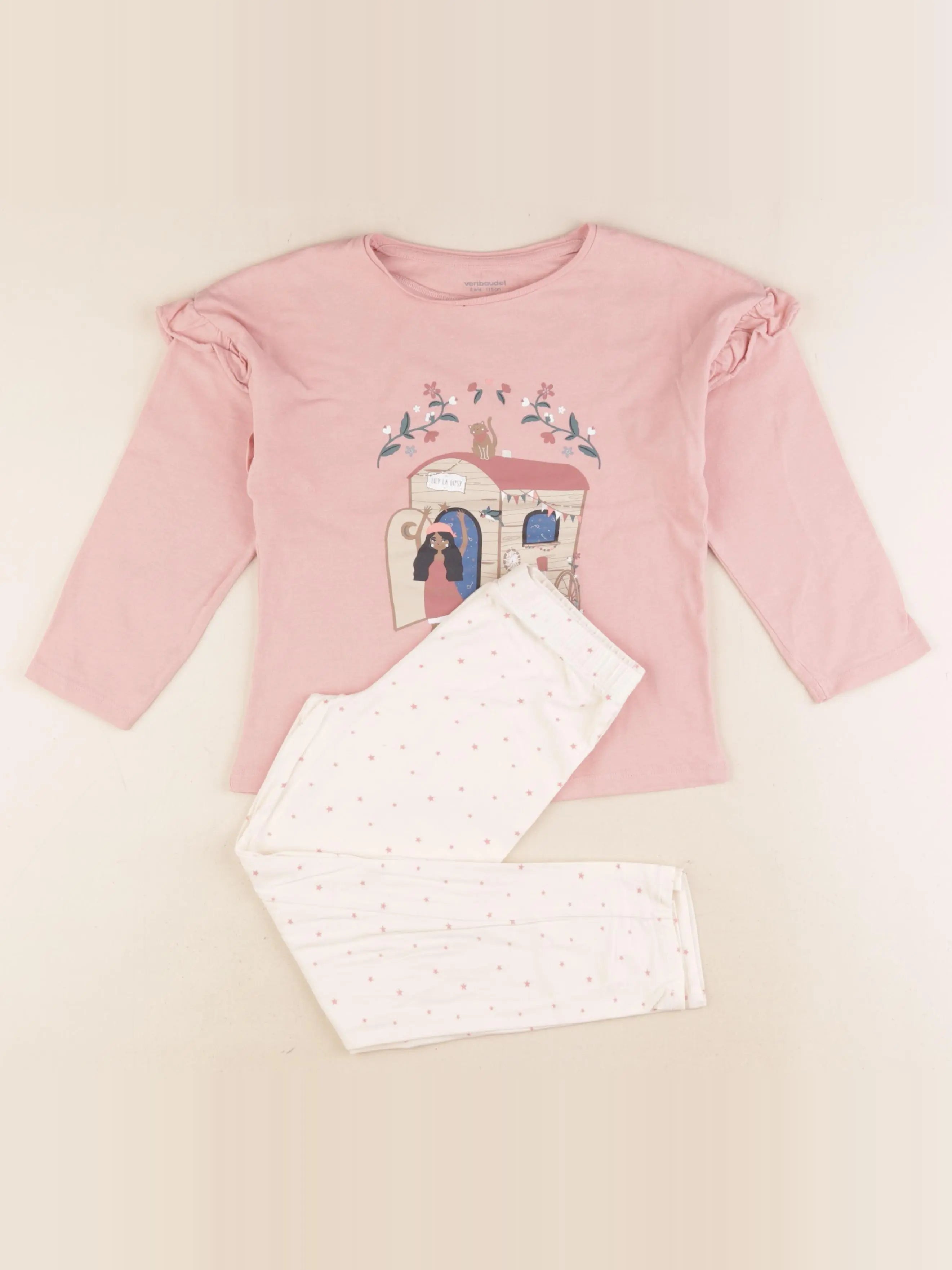 Vertbaudet - pyjama coton rose - 6 ans