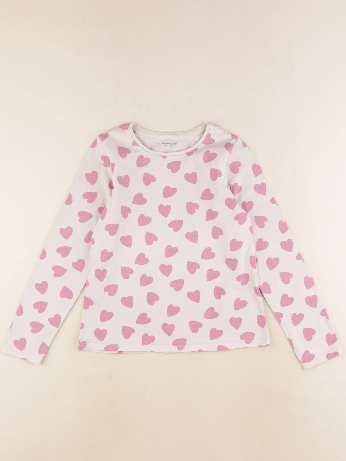 Vertbaudet - tee-shirt beige - 8 ans