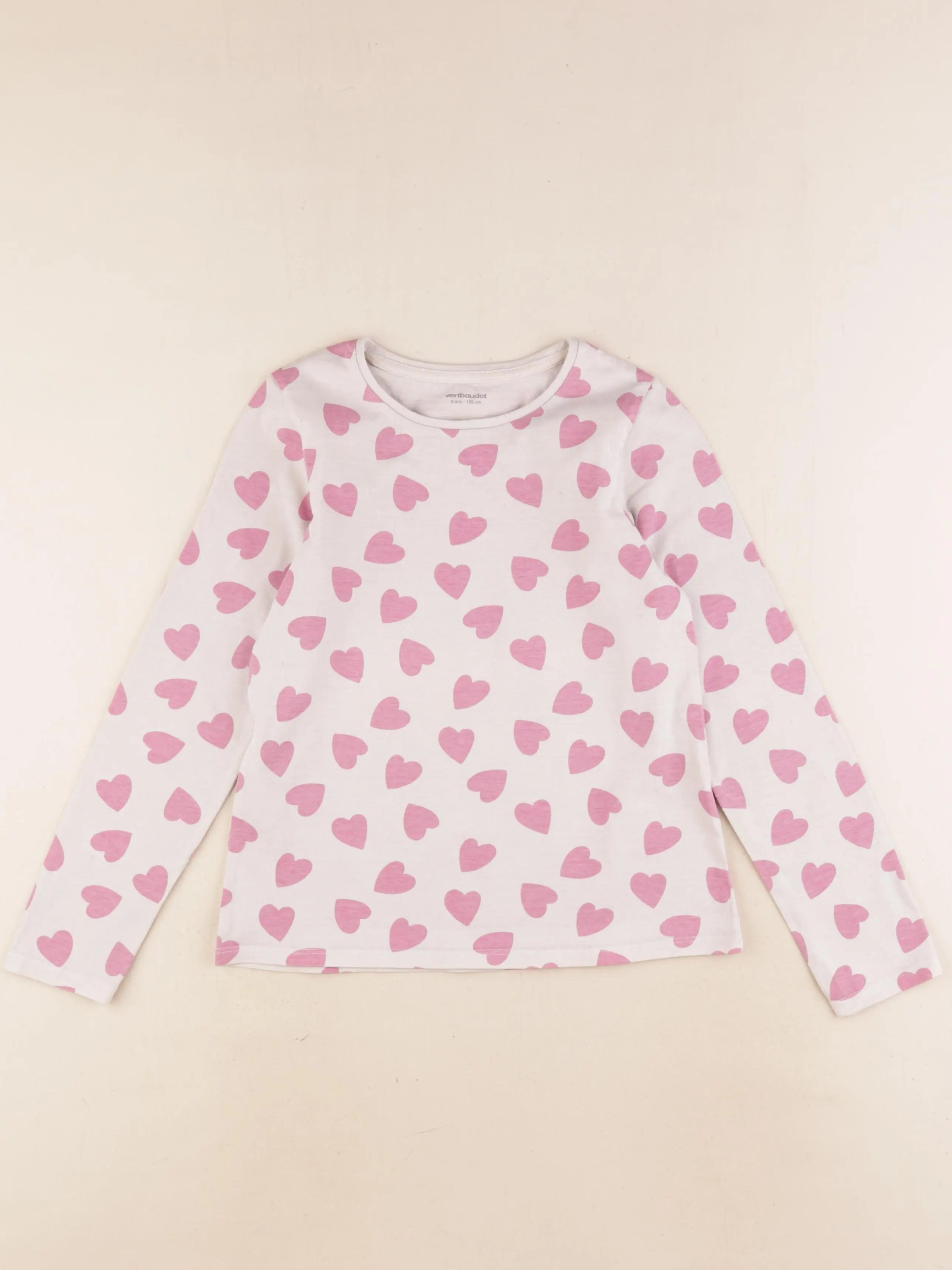 Vertbaudet - tee-shirt beige - 8 ans