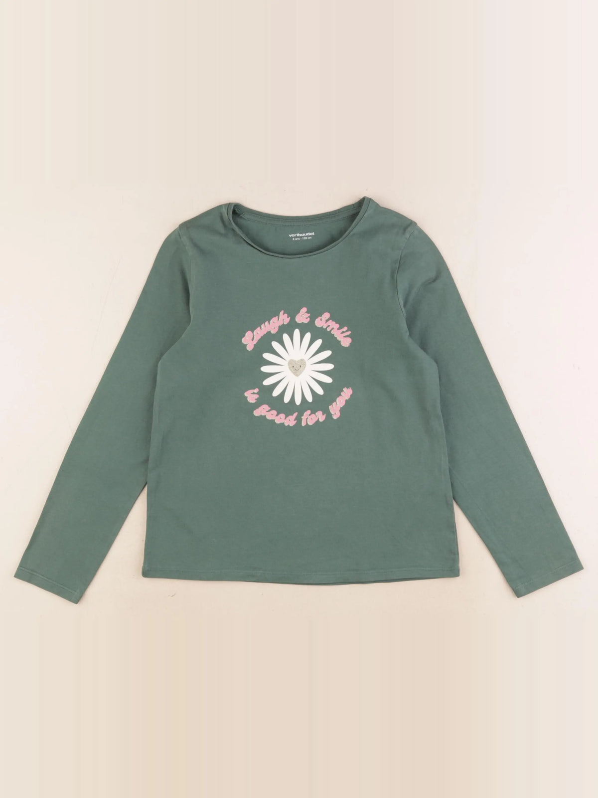 Vertbaudet - tee-shirt vert - 8 ans